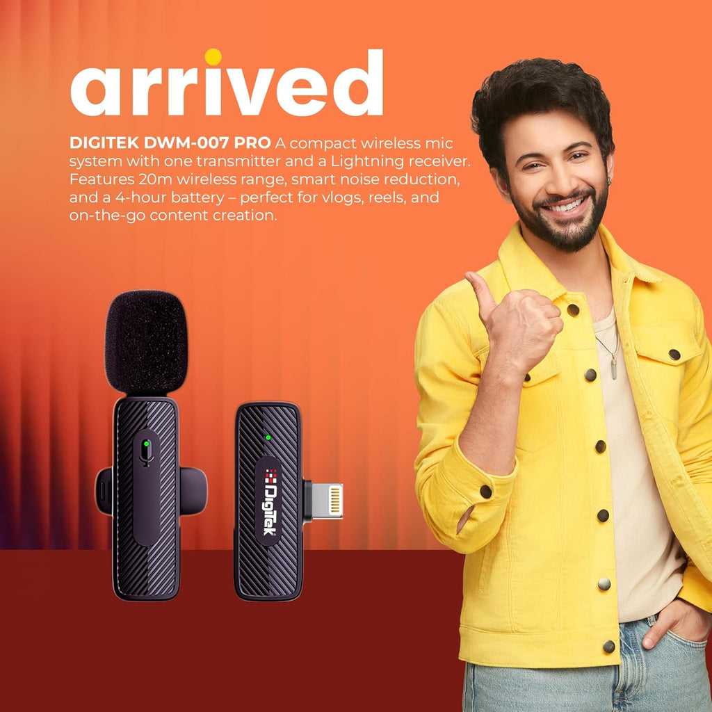 Digitek (DWM-007 PRO Wireless Microphone 2402-2480 MHz & Receiver with Lightning Connector