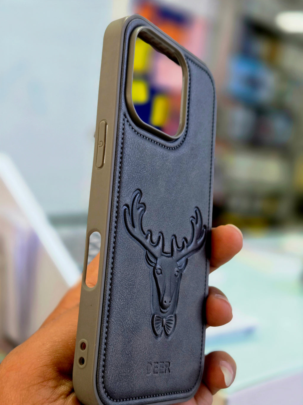 Deer Designer Leather Finish Mobile Cover