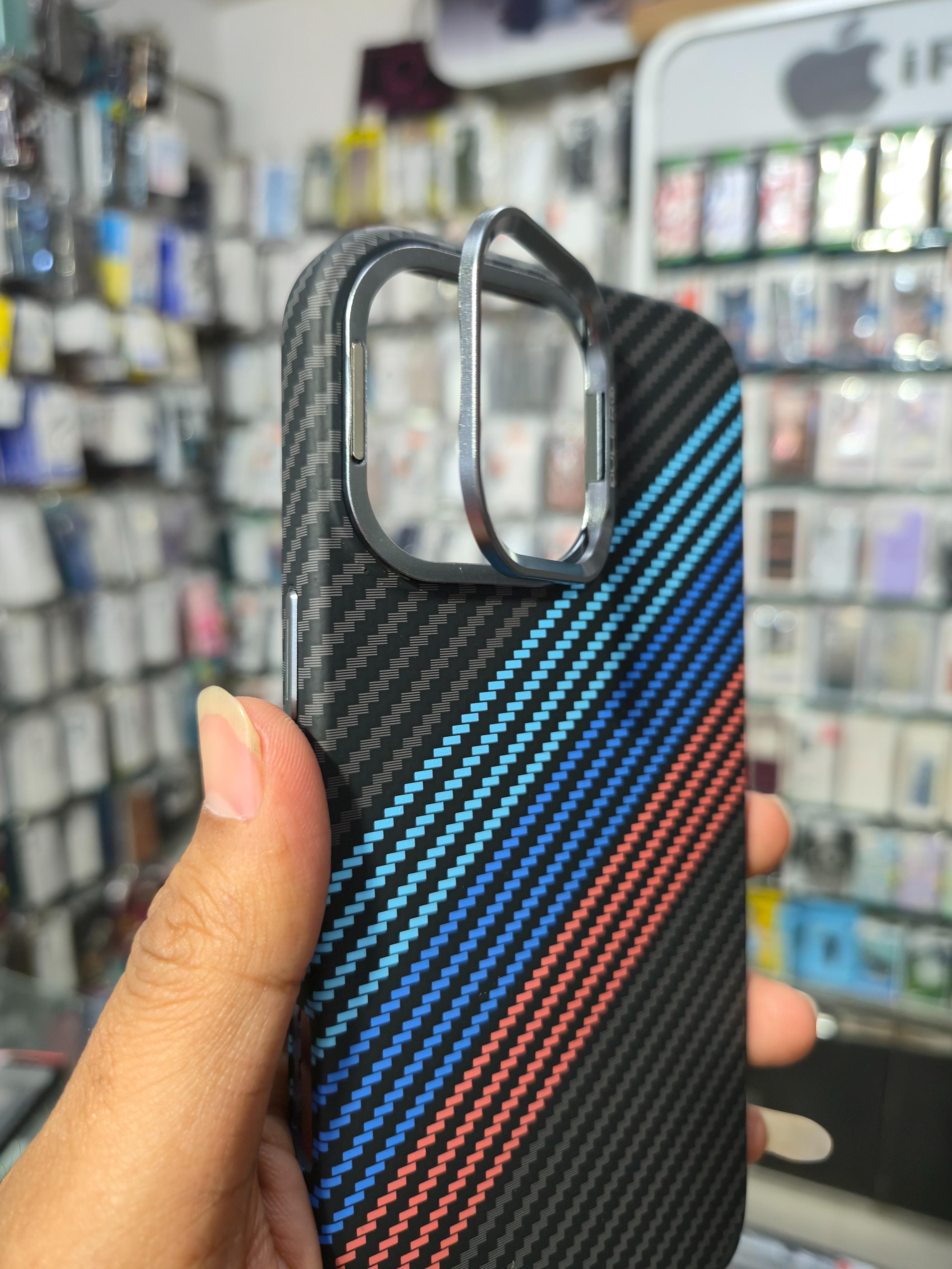 Dulero Premium Carbon Fiber Multicolor Stripe Cover