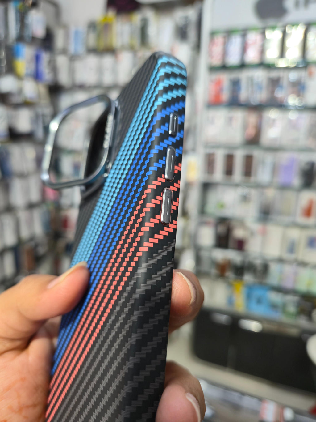 Dulero Premium Carbon Fiber Multicolor Stripe Cover