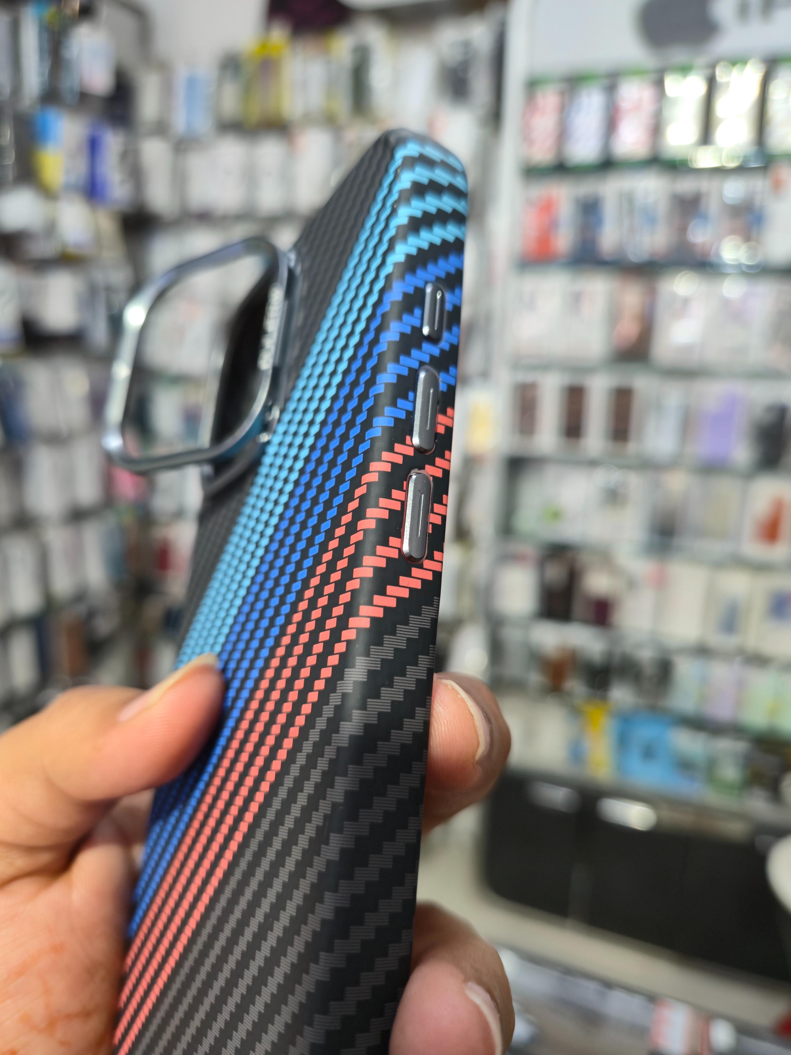 Dulero Premium Carbon Fiber Multicolor Stripe Cover