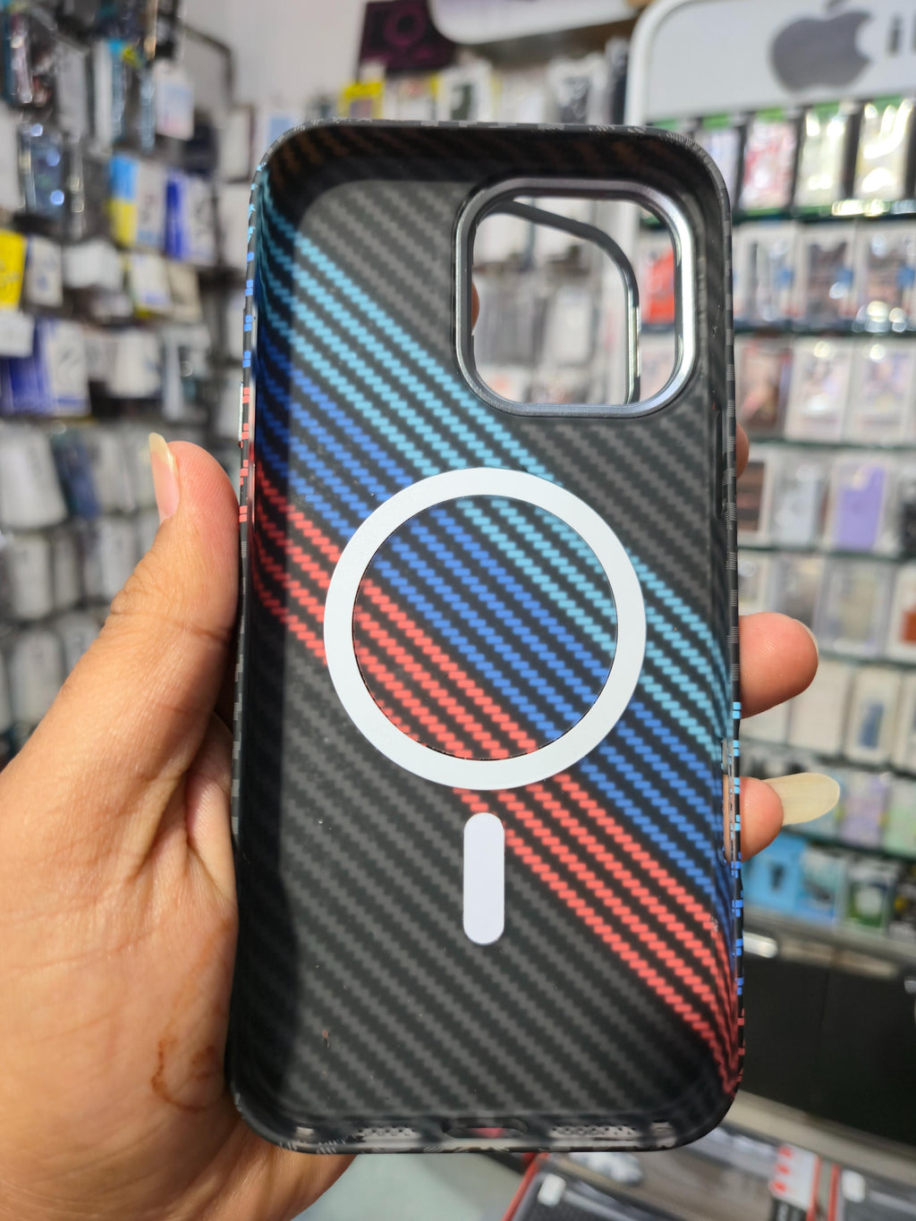 Dulero Premium Carbon Fiber Multicolor Stripe Cover