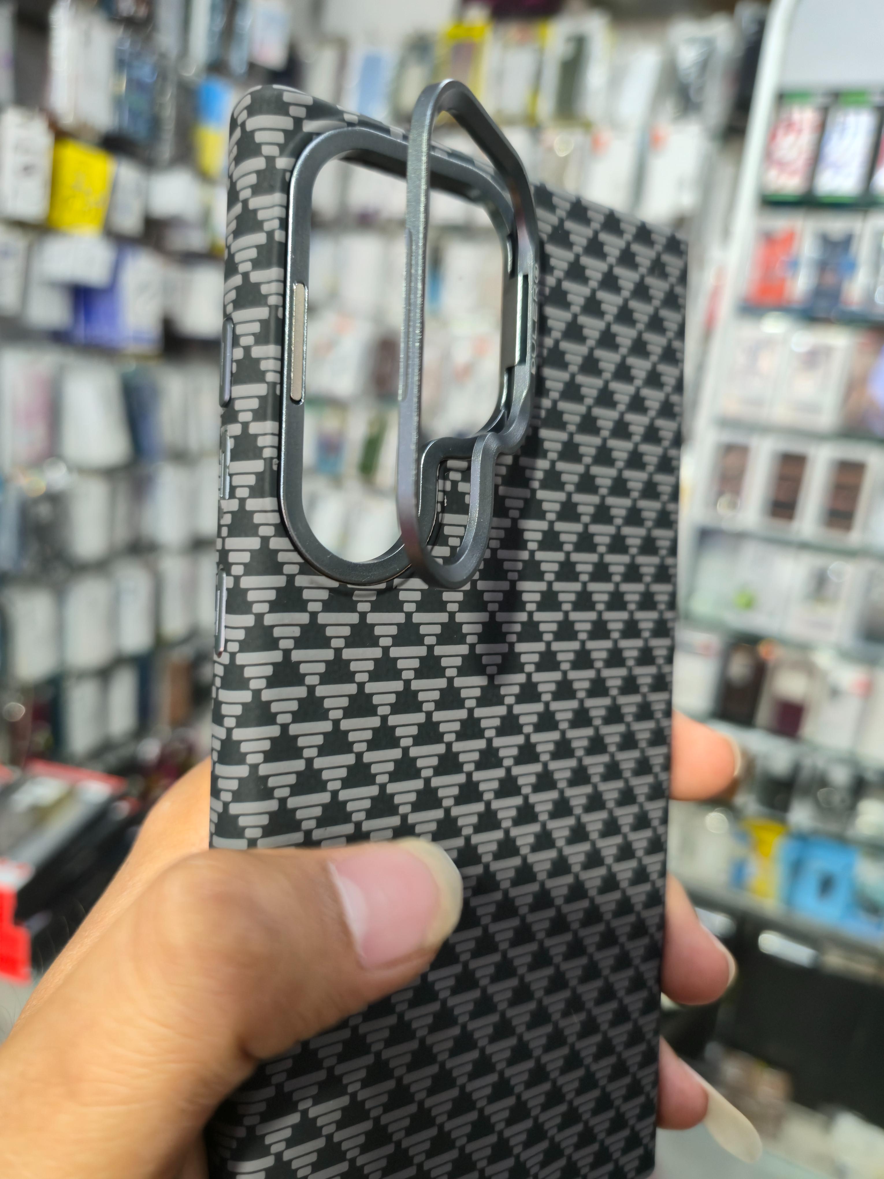 Dulero Premium Pattern Back Cover (Grey Geometric Design)