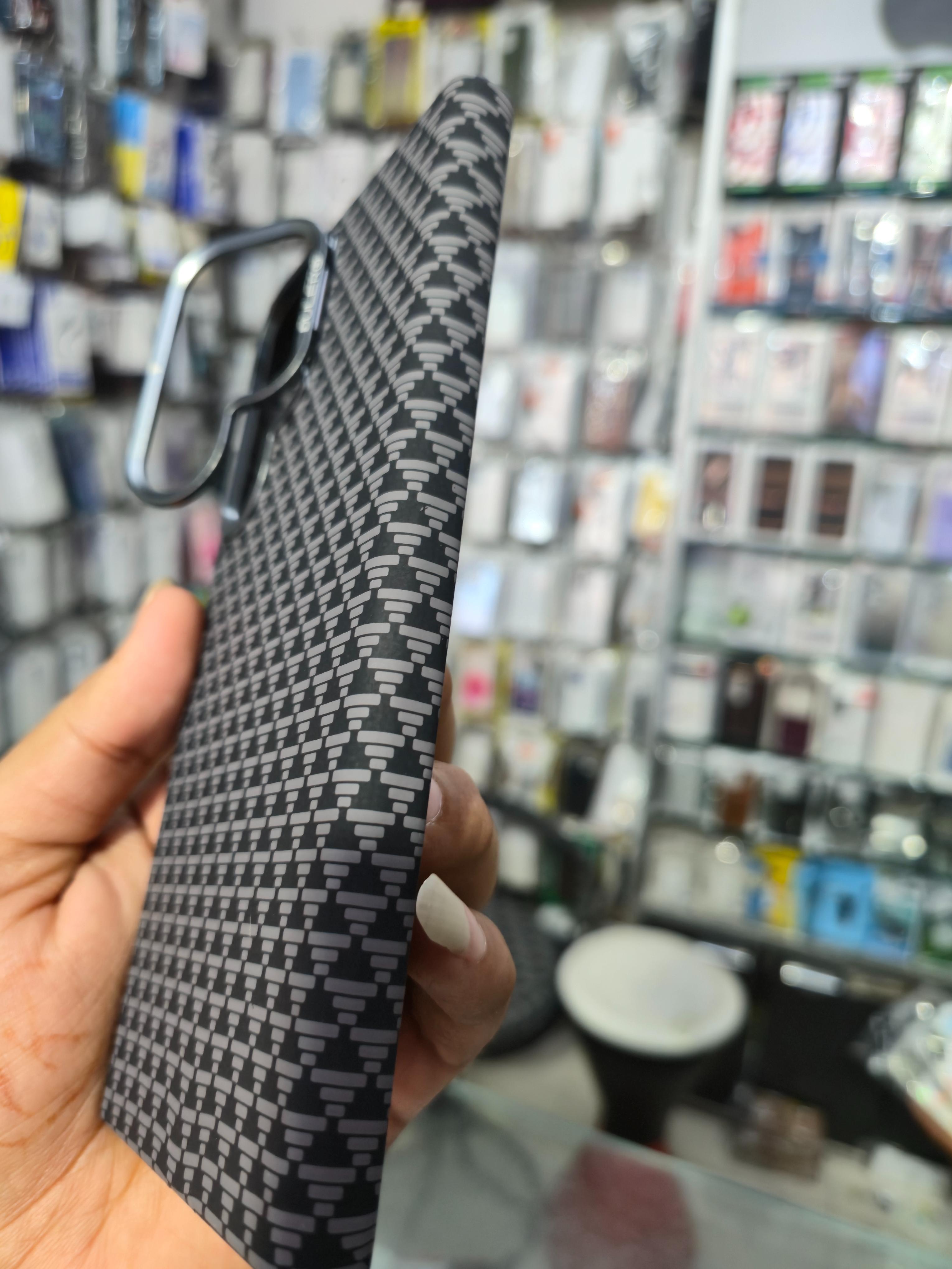 Dulero Premium Pattern Back Cover (Grey Geometric Design)