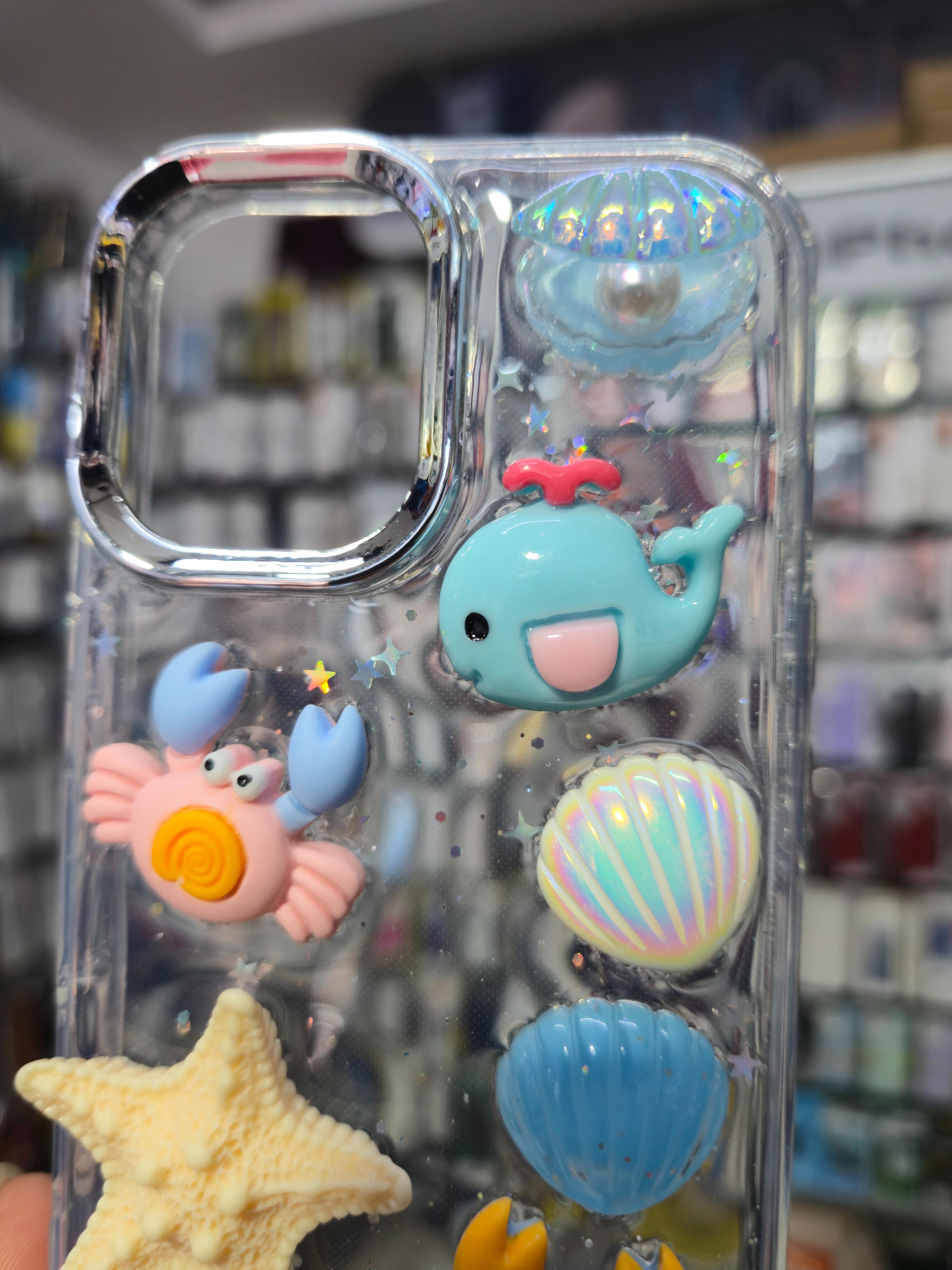 Ocean Theme 3D Cute Back Cover (Transparent)
