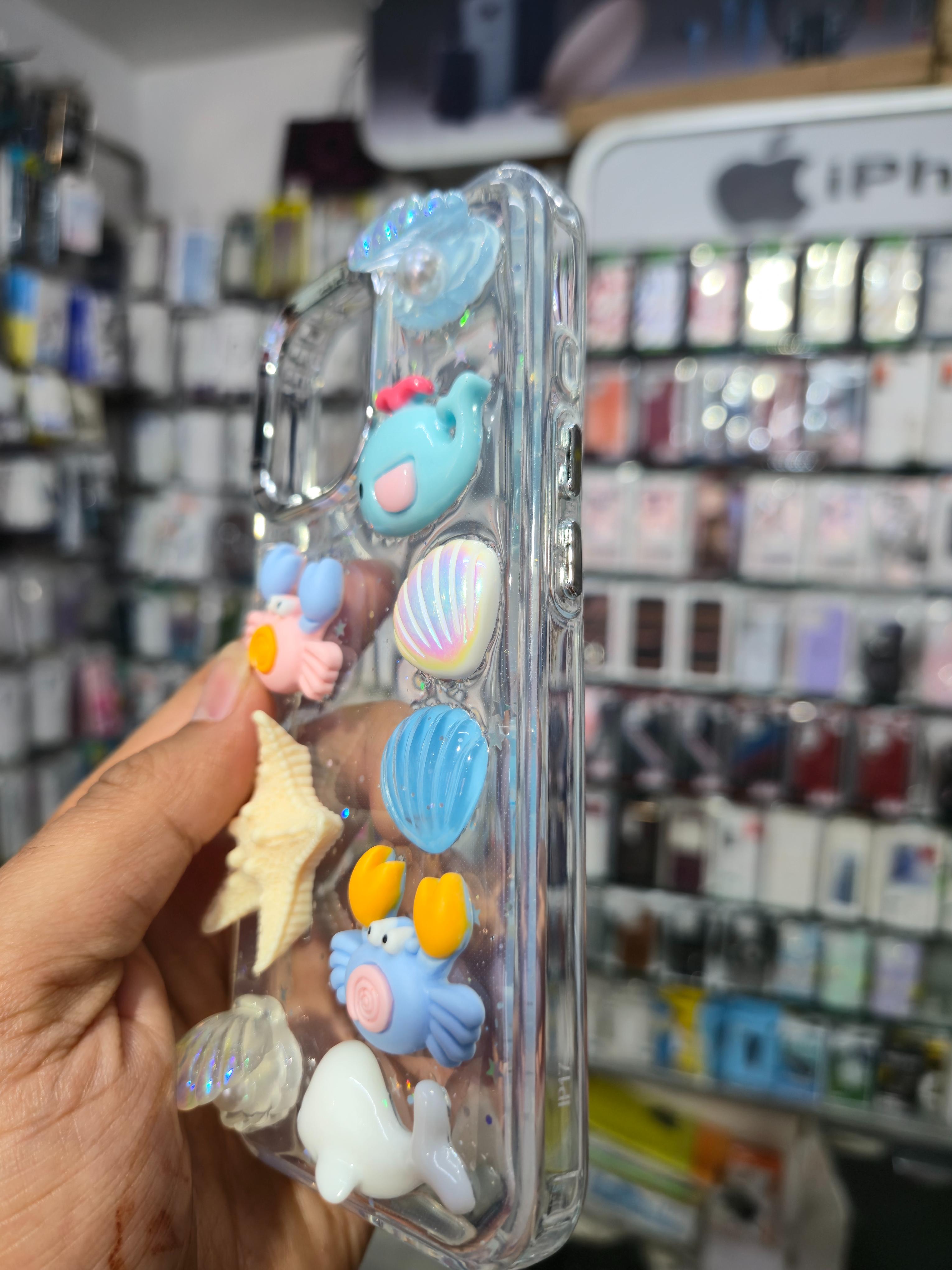 Ocean Theme 3D Cute Back Cover (Transparent)
