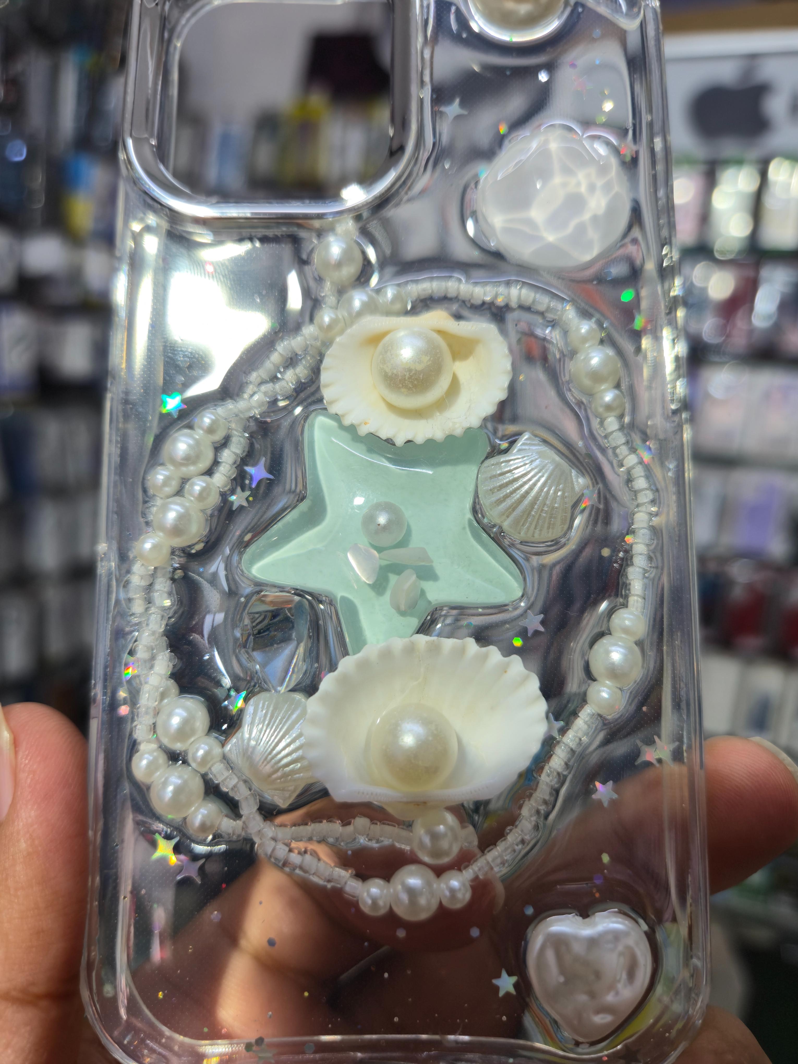 Premium Ocean Pearl Aesthetic Back Cover (Transparent)