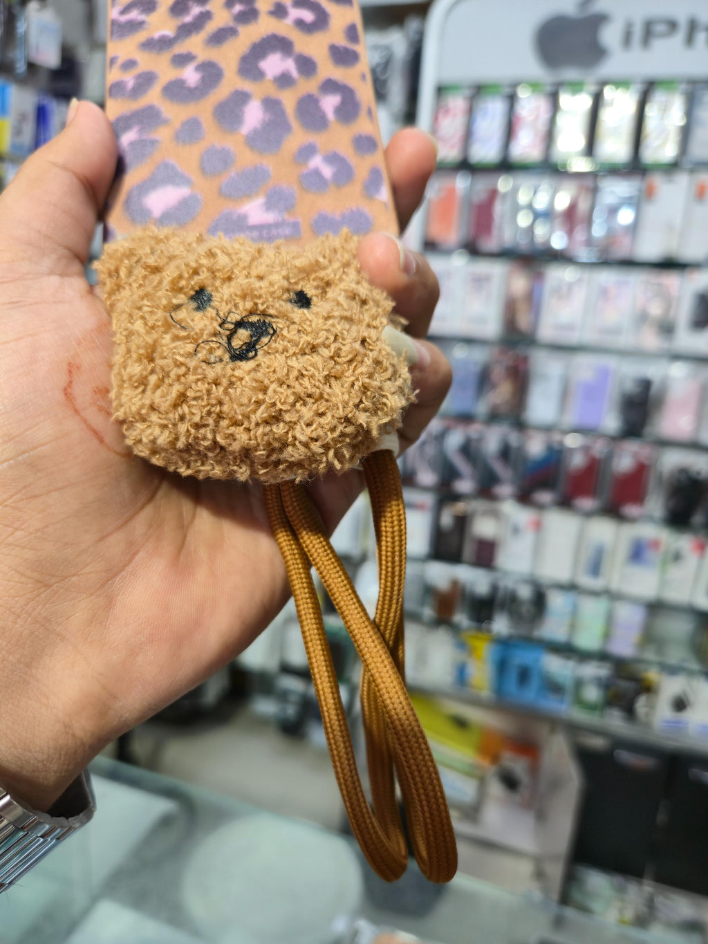 Cute Teddy Leopard Print Back Cover (Brown)