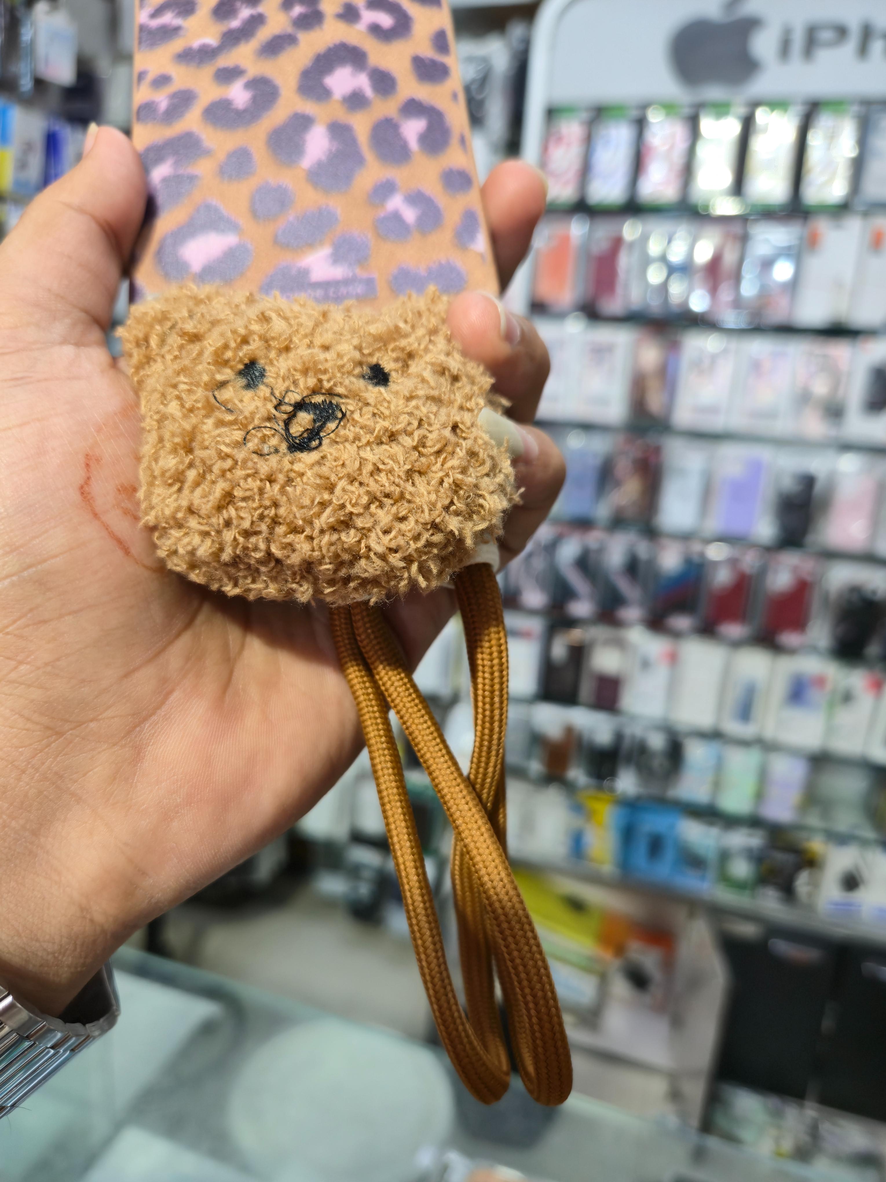 Cute Teddy Leopard Print Back Cover (Brown)