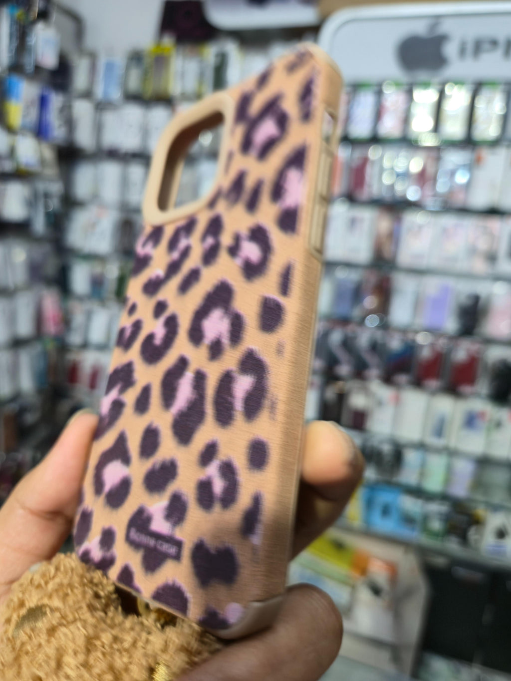 Cute Teddy Leopard Print Back Cover (Brown)