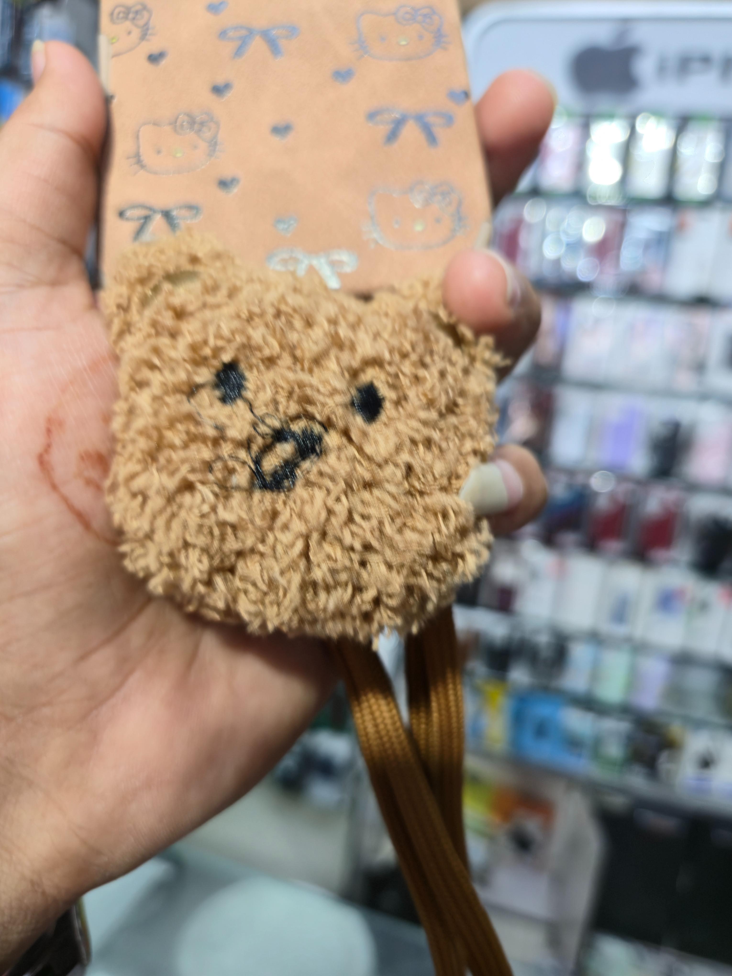 Cute Teddy Cartoon Print Back Cover (Brown)