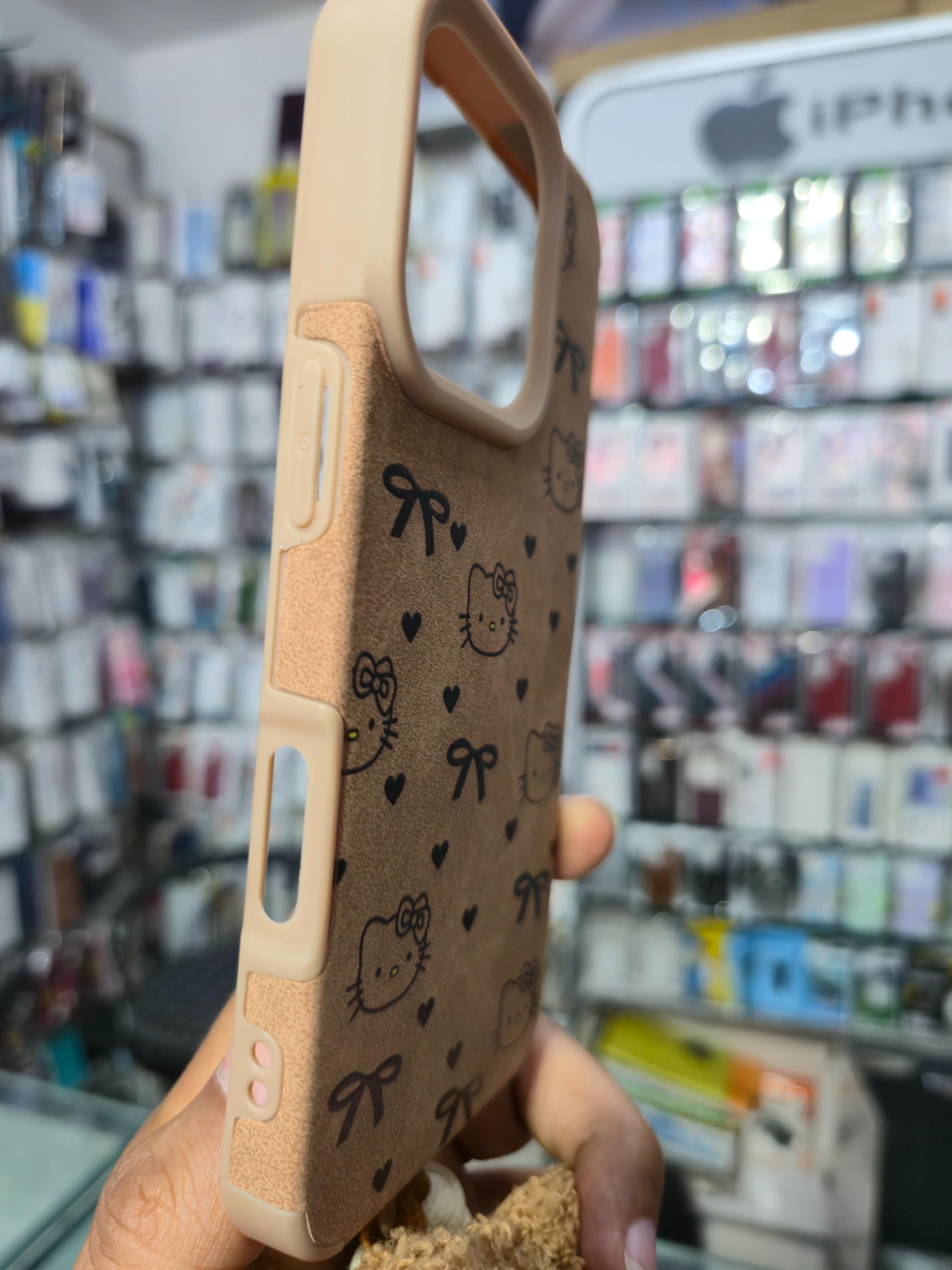 Cute Teddy Cartoon Print Back Cover (Brown)