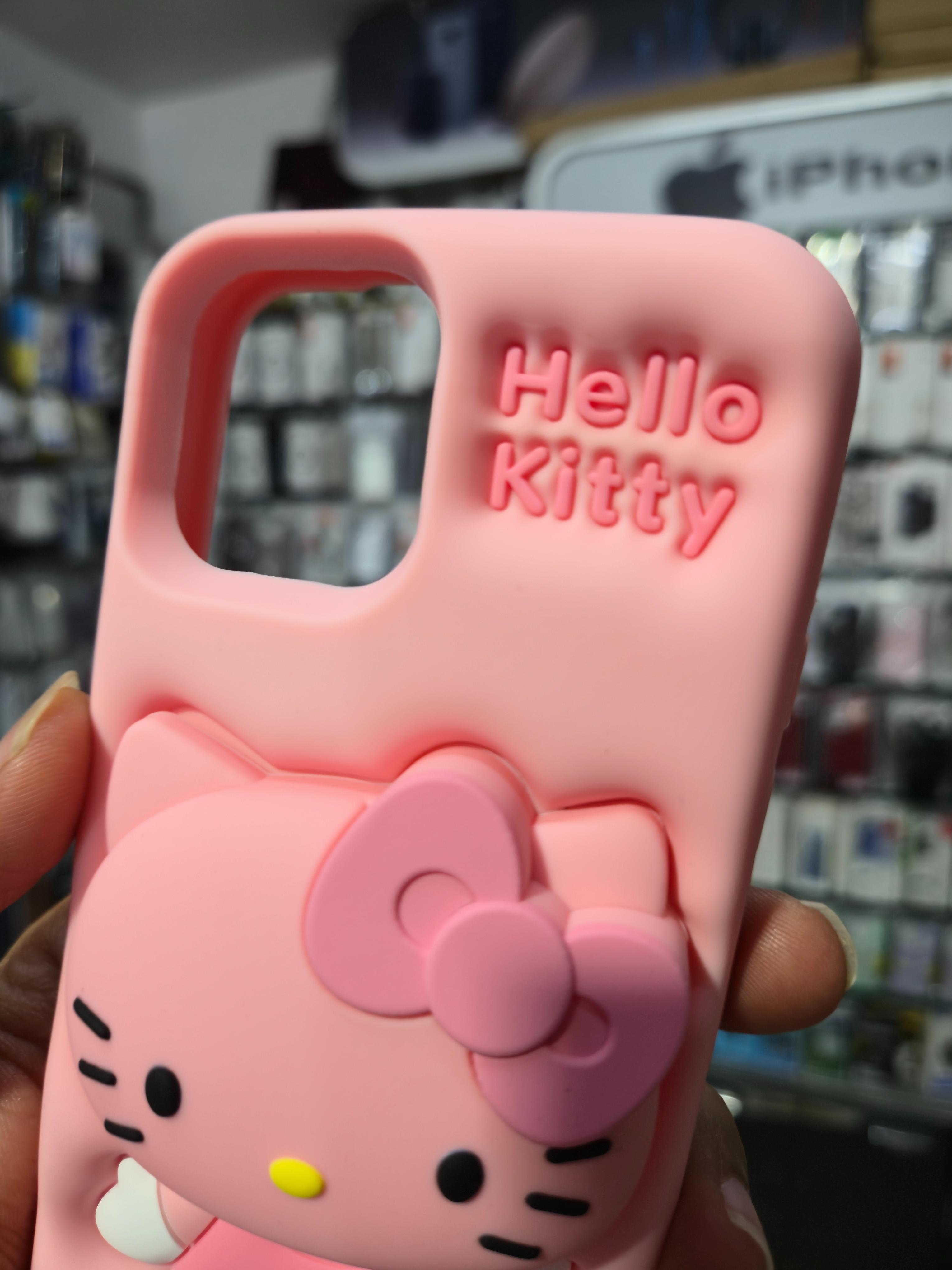 Hello Kitty 3D Cartoon Silicone Back Cover (Pink)