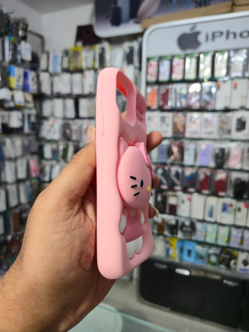Hello Kitty 3D Cartoon Silicone Back Cover (Pink)