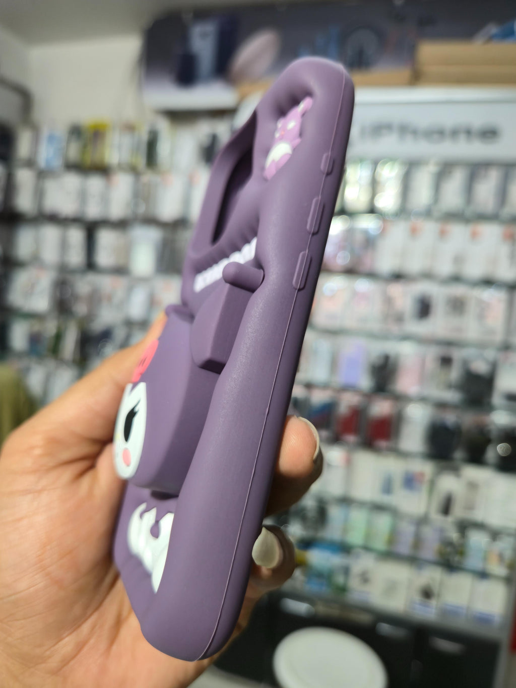 Kuromi 3D Cartoon Silicone Back Cover (Purple)