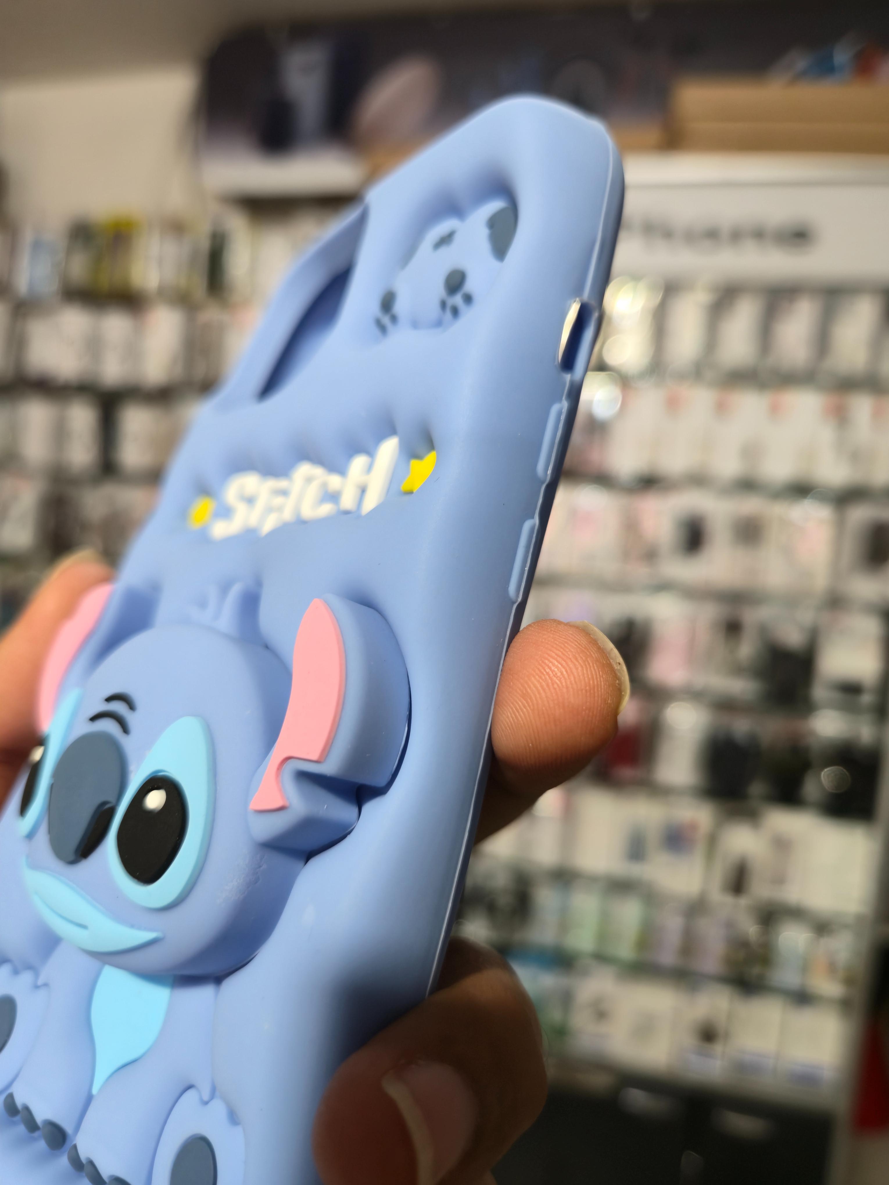 Stitch 3D Cartoon Silicone Back Cover (Blue)