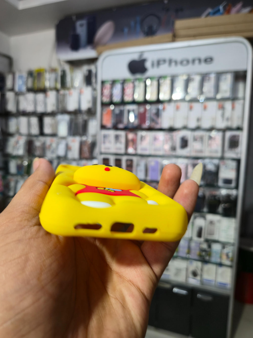 Winnie Pooh 3D Cartoon Silicone Back Cover (Yellow)