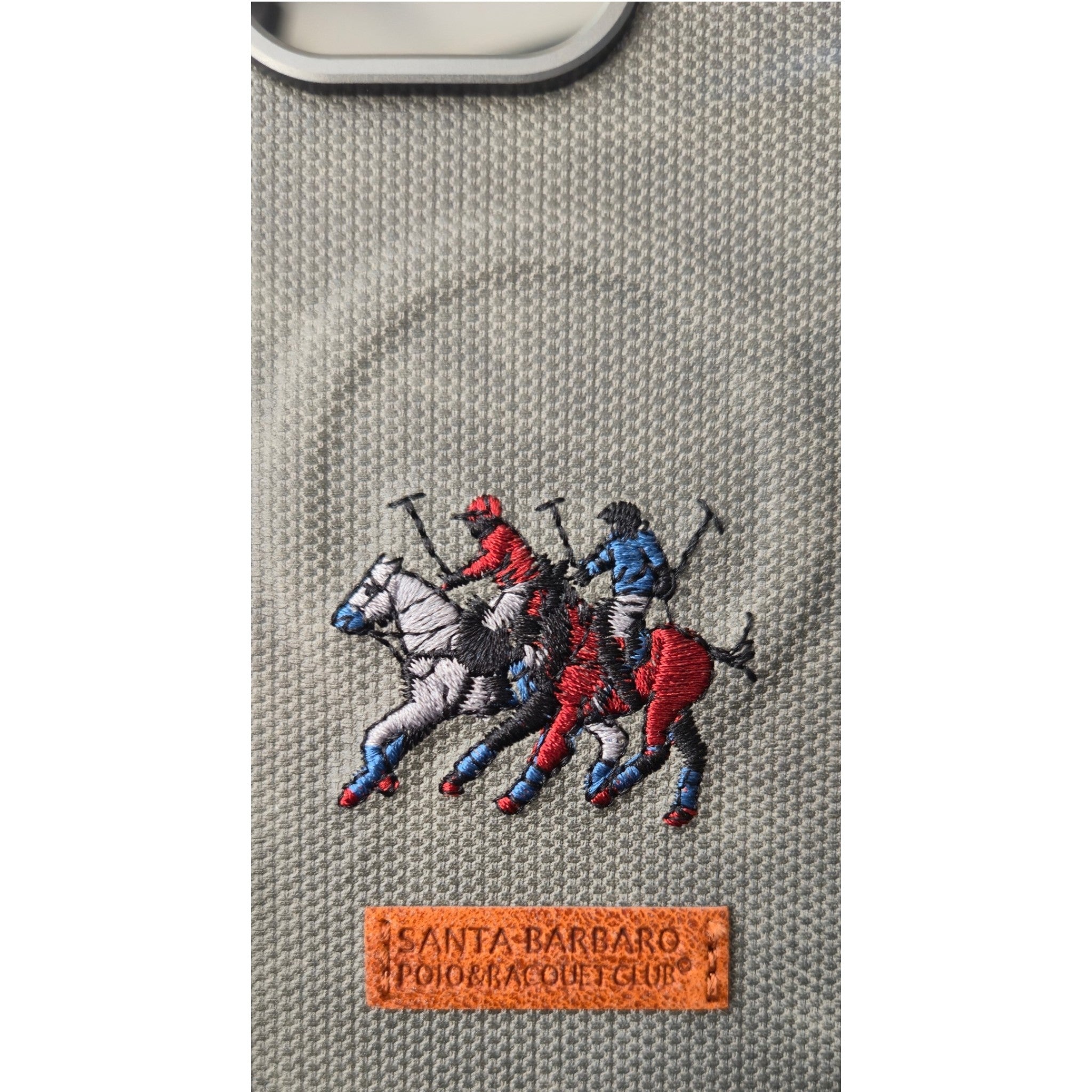 Santa Barbaro Polo & Racquet Club Premium Embroidered Fabric Texture Case