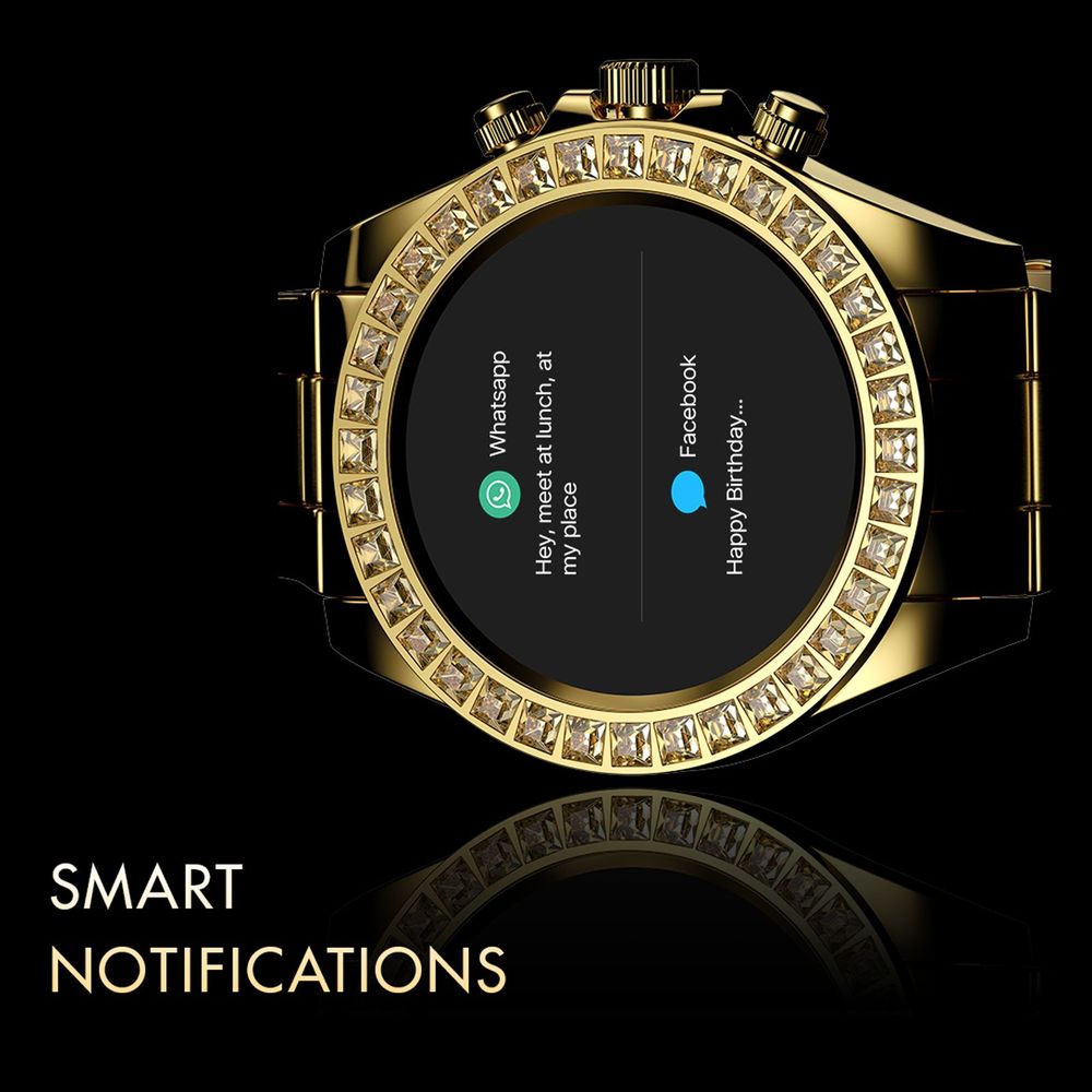 FIRE-BOLTT Blizzard Ultra Smartwatch with Bluetooth Calling (32.5mm HD Display, Water Resistant, Gold Strap)