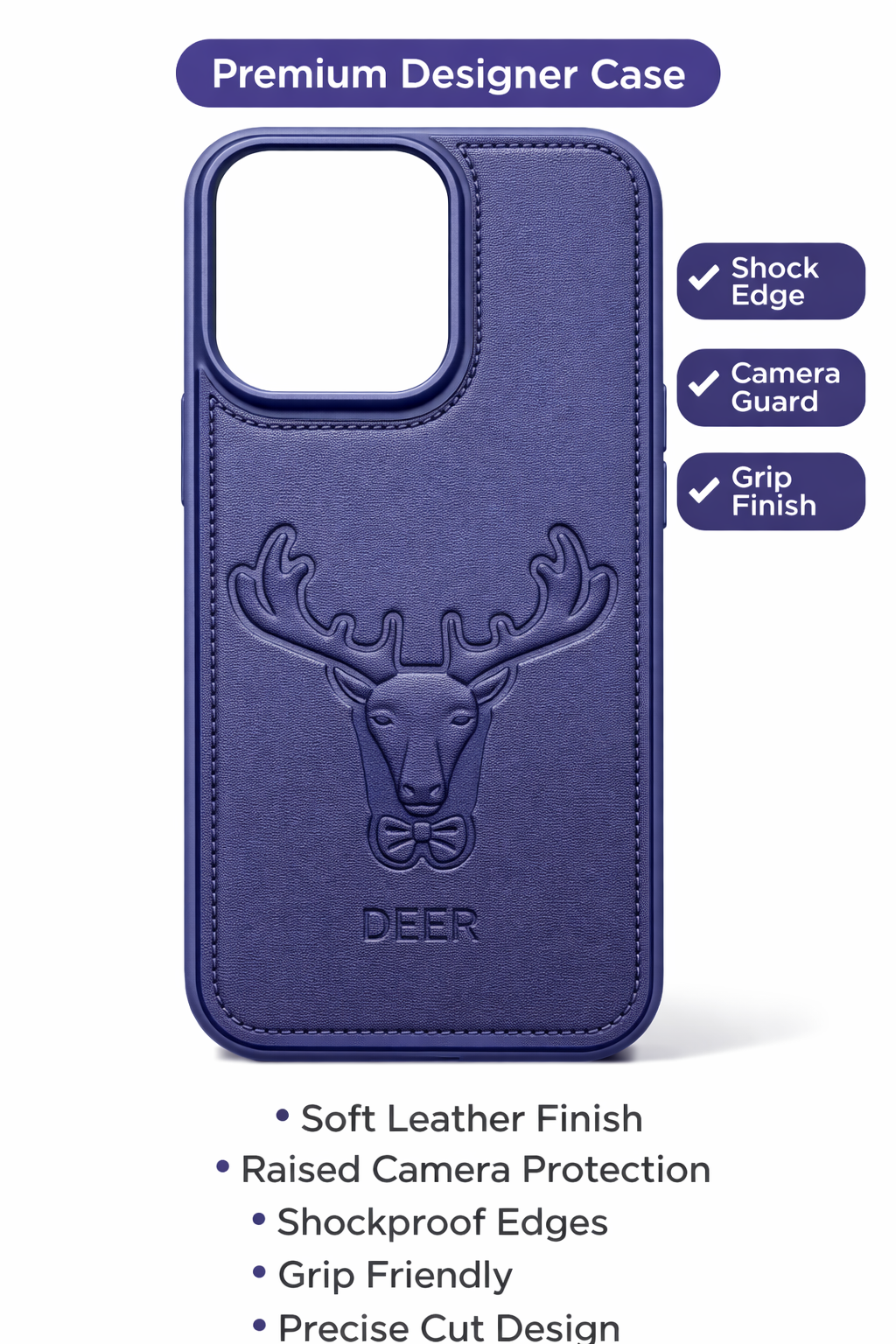 Deer Designer Leather Finish Mobile Cover
