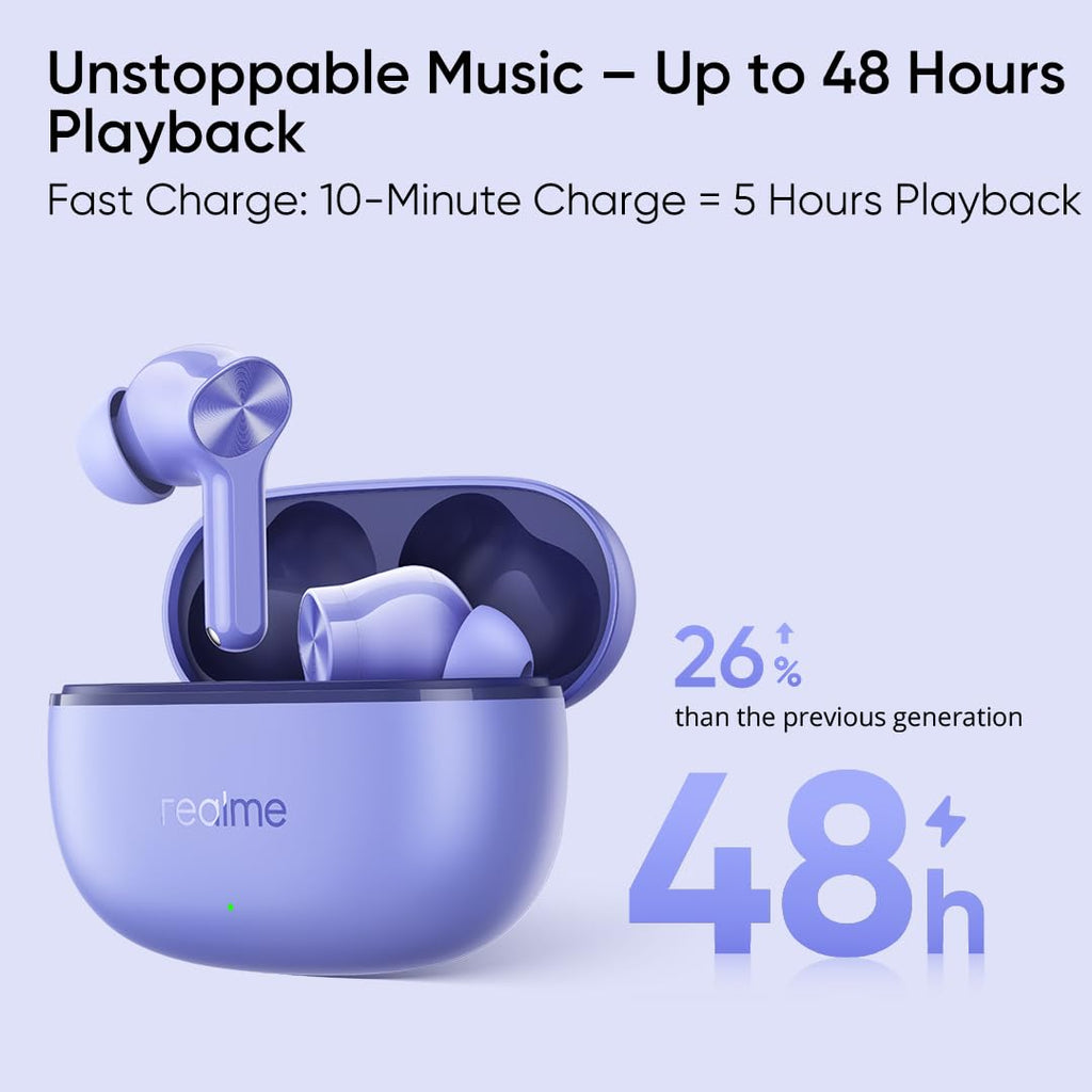 realme Buds T200 Lite Bluetooth in Ear Earbuds,4 Mic, AI ENC for Calls