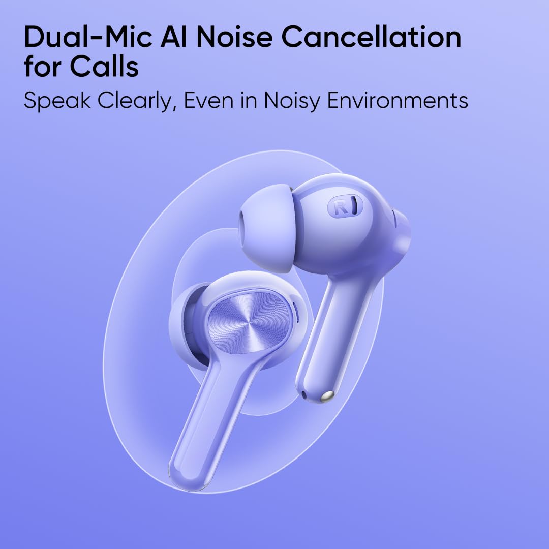 realme Buds T200 Lite Bluetooth in Ear Earbuds,4 Mic, AI ENC for Calls