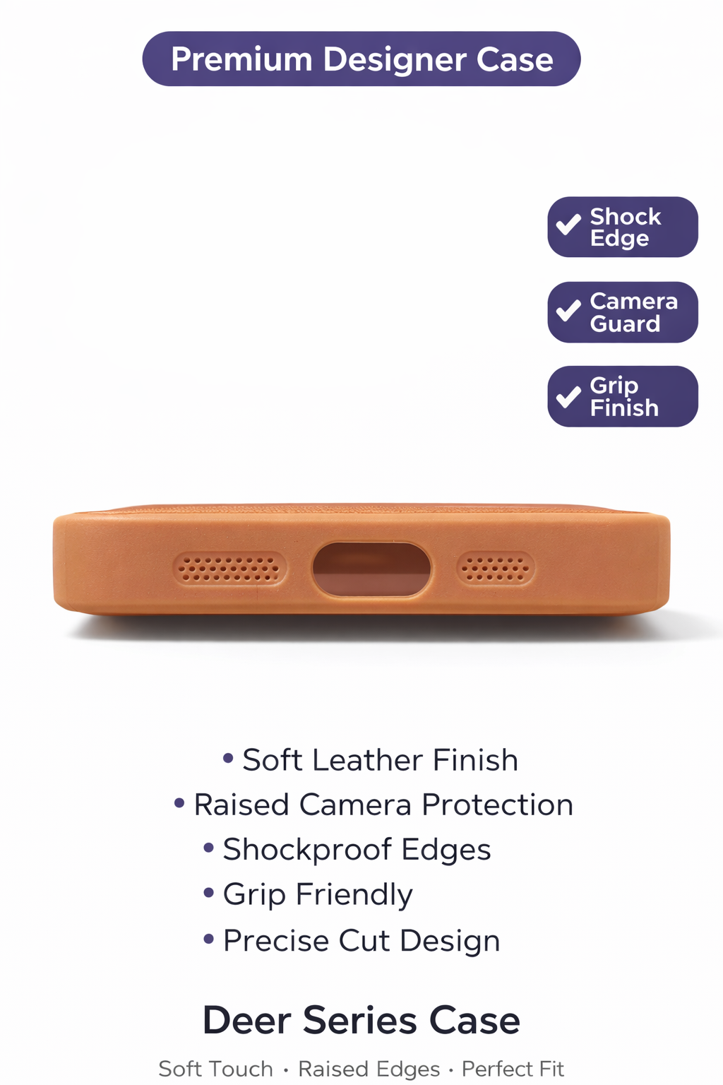 Deer Designer Leather Finish Mobile Cover