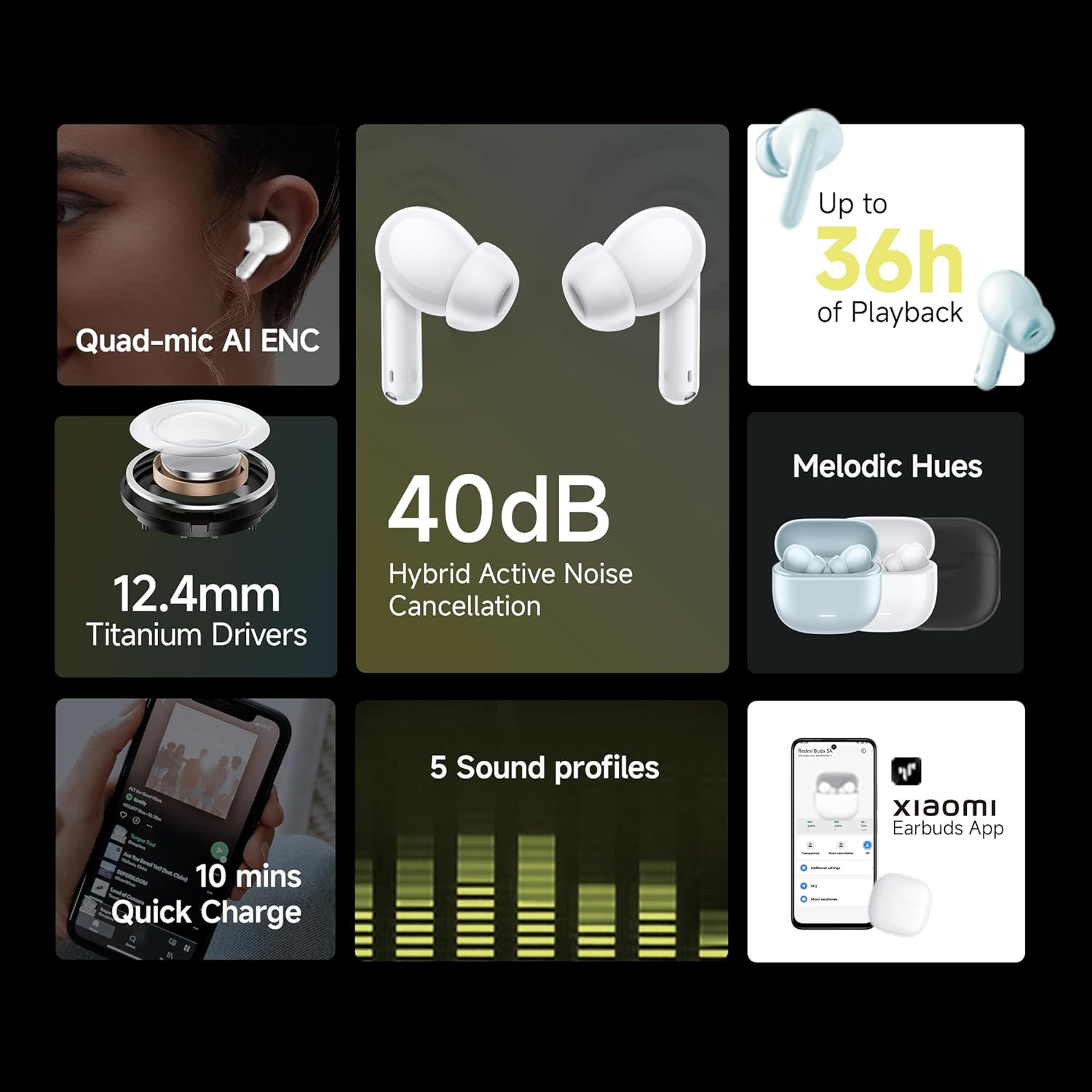 Redmi Buds 5C Bluetooth TWS bass white