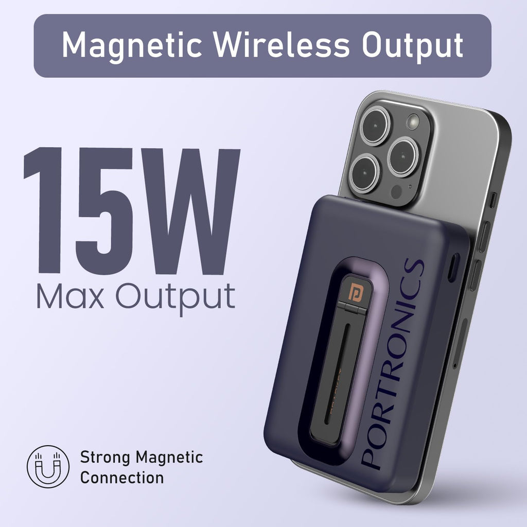 Portronics Revvo 15W Magsafe Wireless Powerbank 10000mAh Fast Charging Powerbank