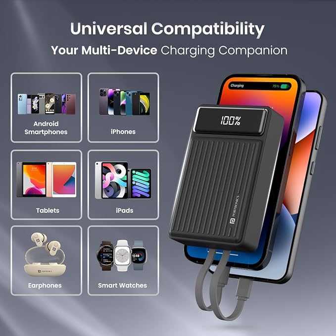 Portronics Luxcell Bind Mini 20k 20000mAh Powerbank with 22.5W
