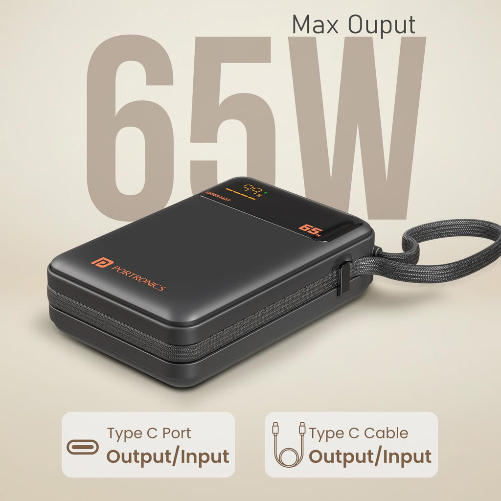 Portronics Ignis 65 20000mAh 65W Power Bank