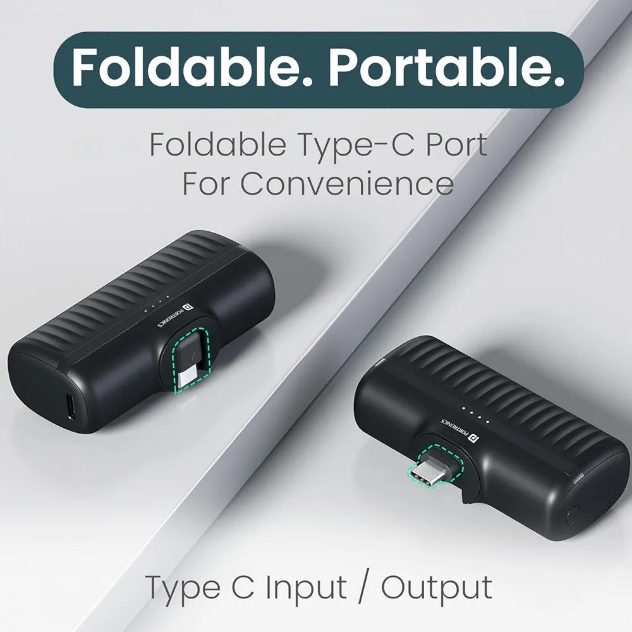Portronics Power Pebble 5000mAh 20W Fast Charging Nano Powerbank.