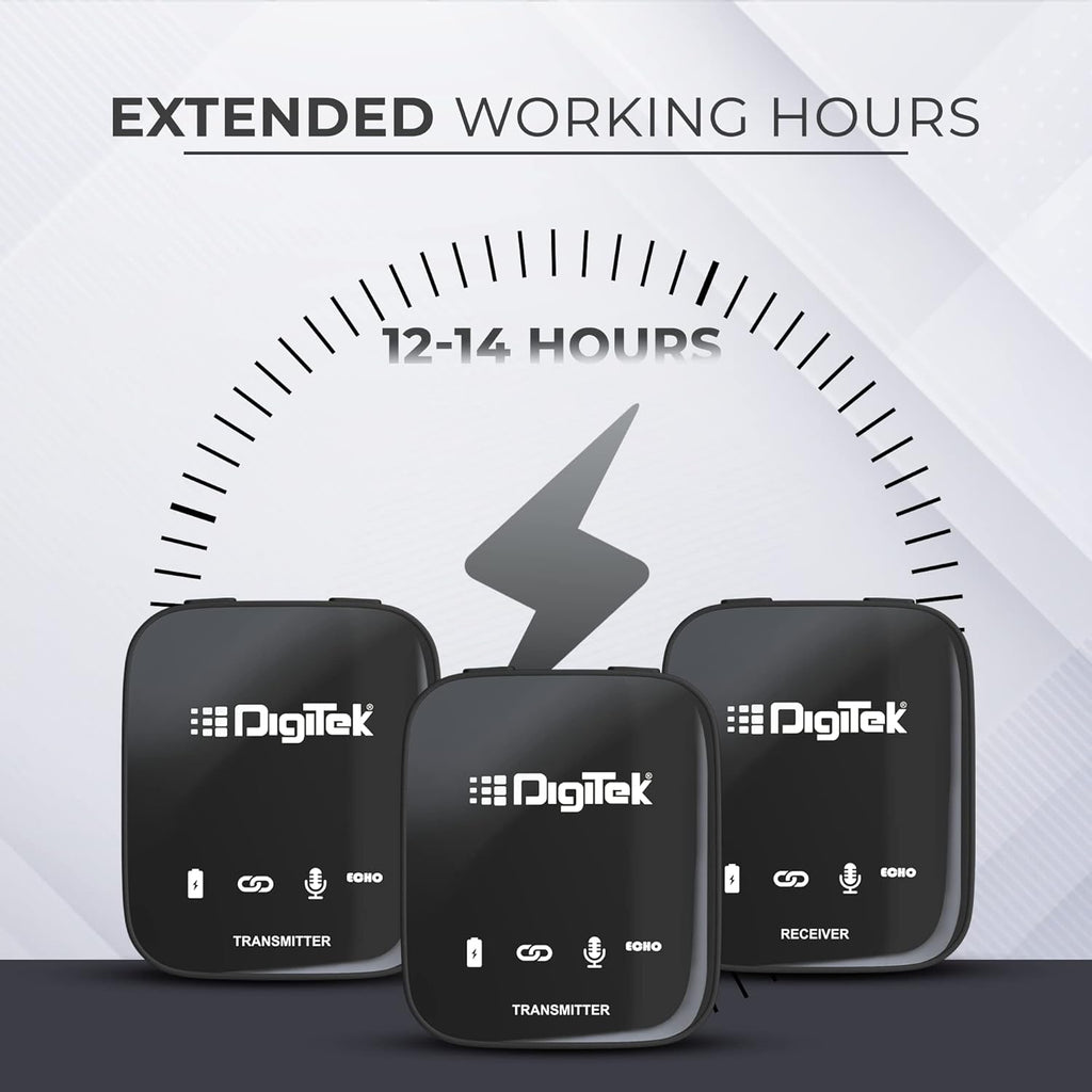 2-in 1 Digitek DWM 101 Pro Wireless Microphone System with ANC Noise Reduction