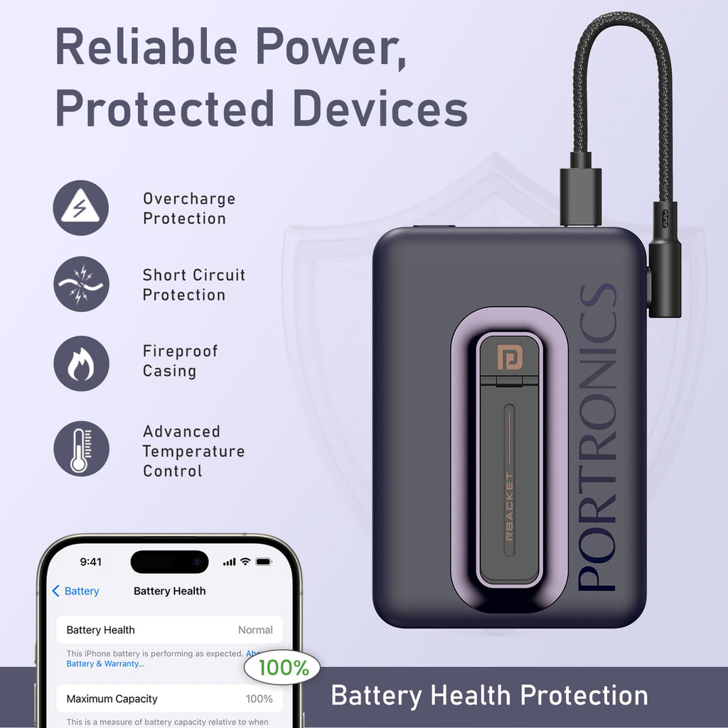 Portronics Revvo 15W Magsafe Wireless Powerbank 10000mAh Fast Charging Powerbank
