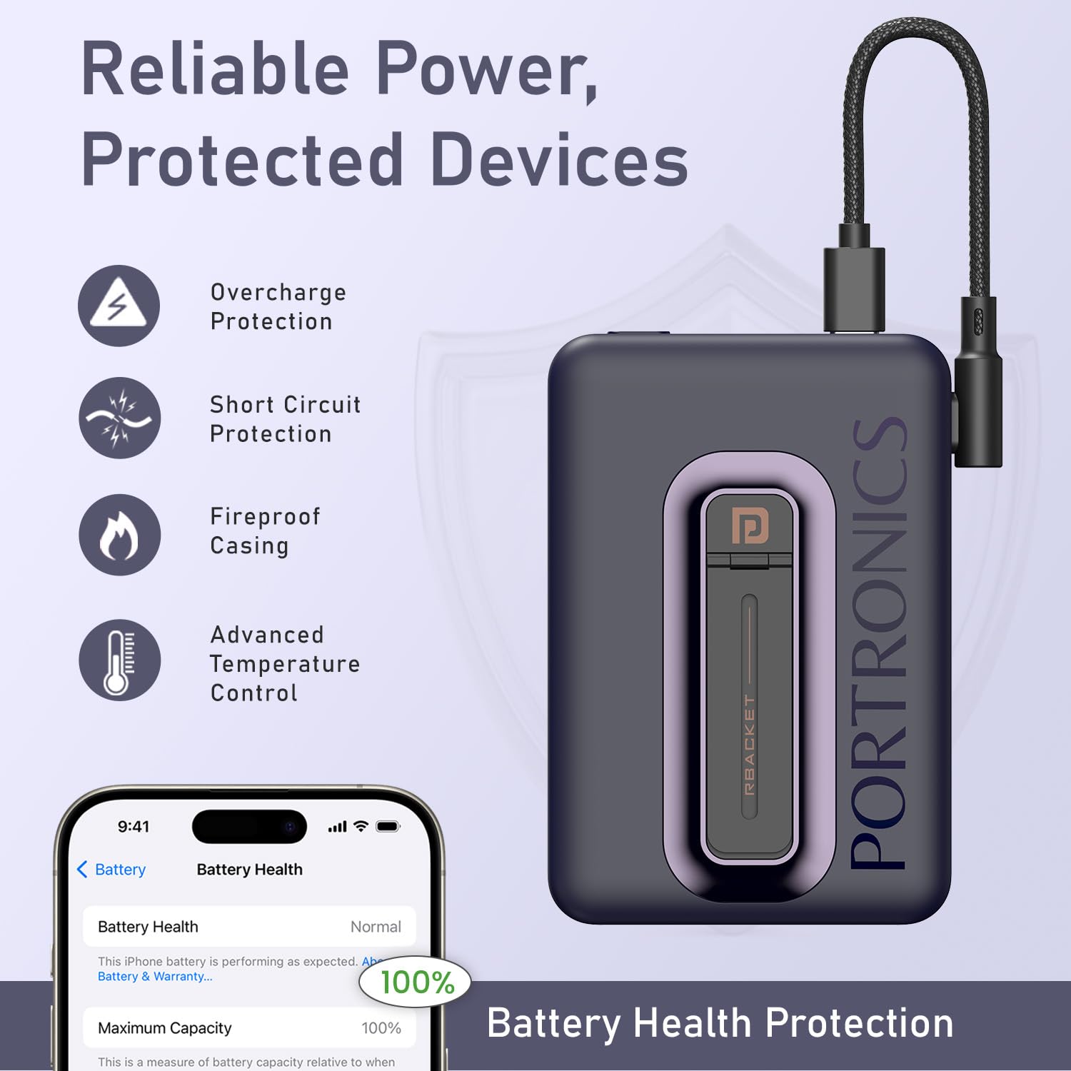 Portronics Revvo 15W Magsafe Wireless Powerbank 10000mAh Fast Charging Powerbank