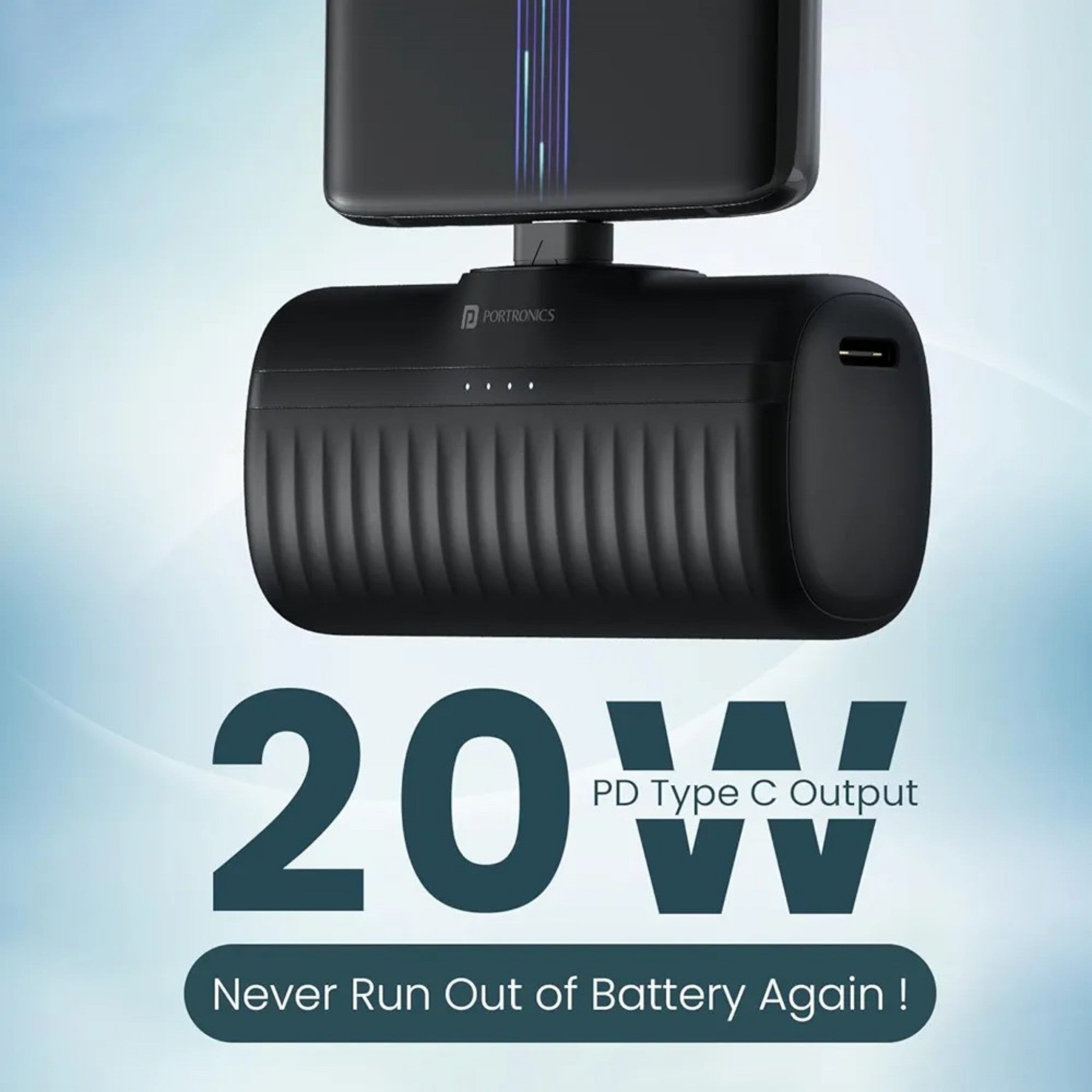 Portronics Power Pebble 5000mAh 20W Fast Charging Nano Powerbank.