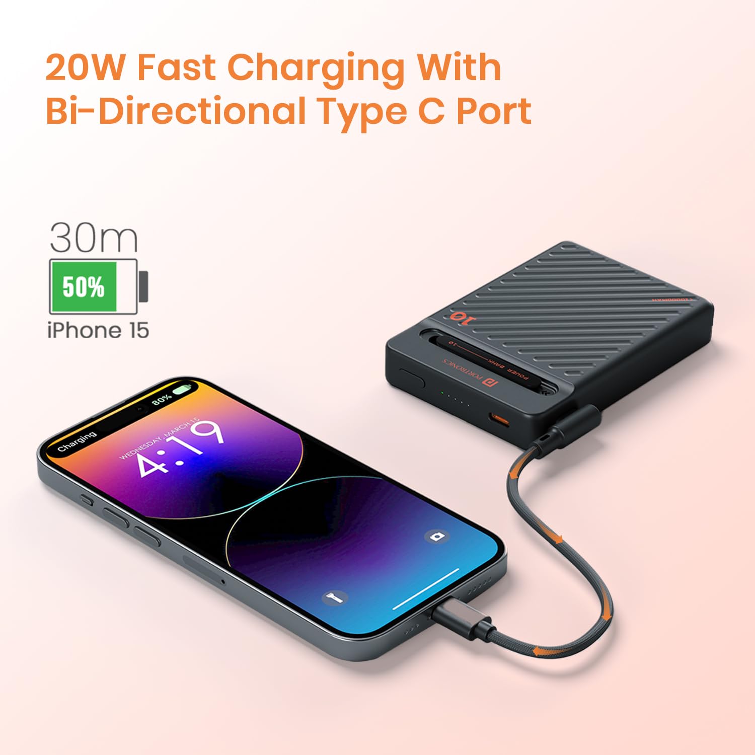 Portronics Chyro 10000mAh 15W Magnetic Wireless Fast Charging