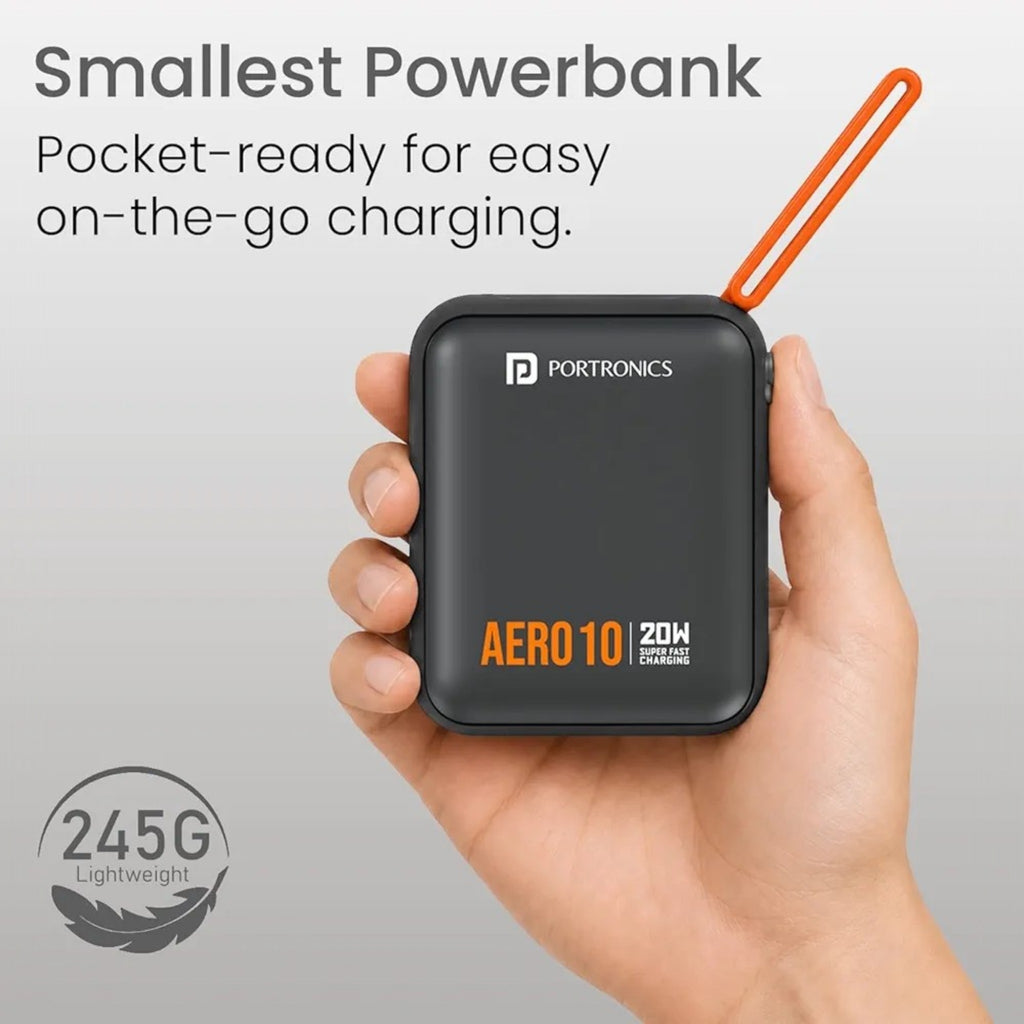 Portronics Aero 10 10000 mAh 20W Fast Charging Mini Power Bank