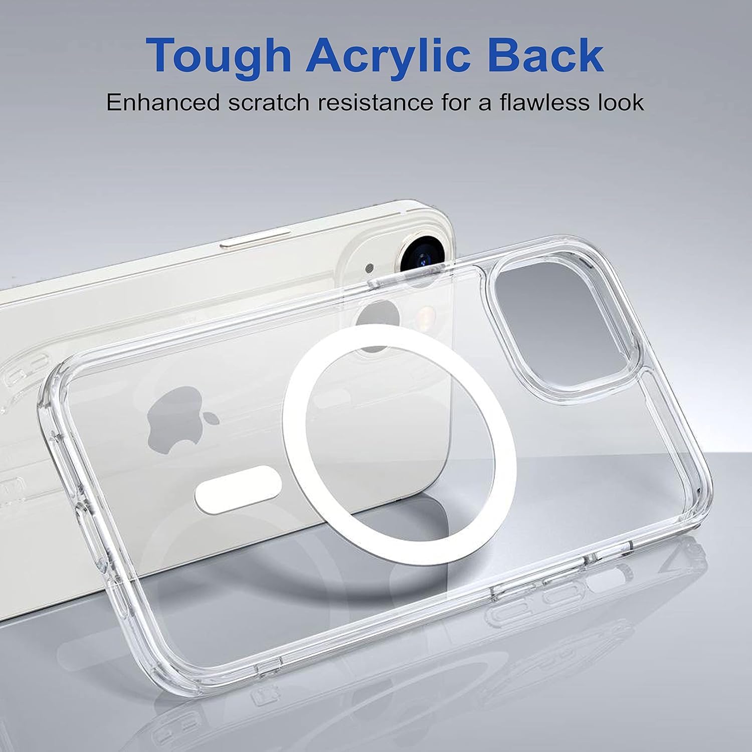 Clear Magnetic Ring Back Case – Transparent Shockproof Cover