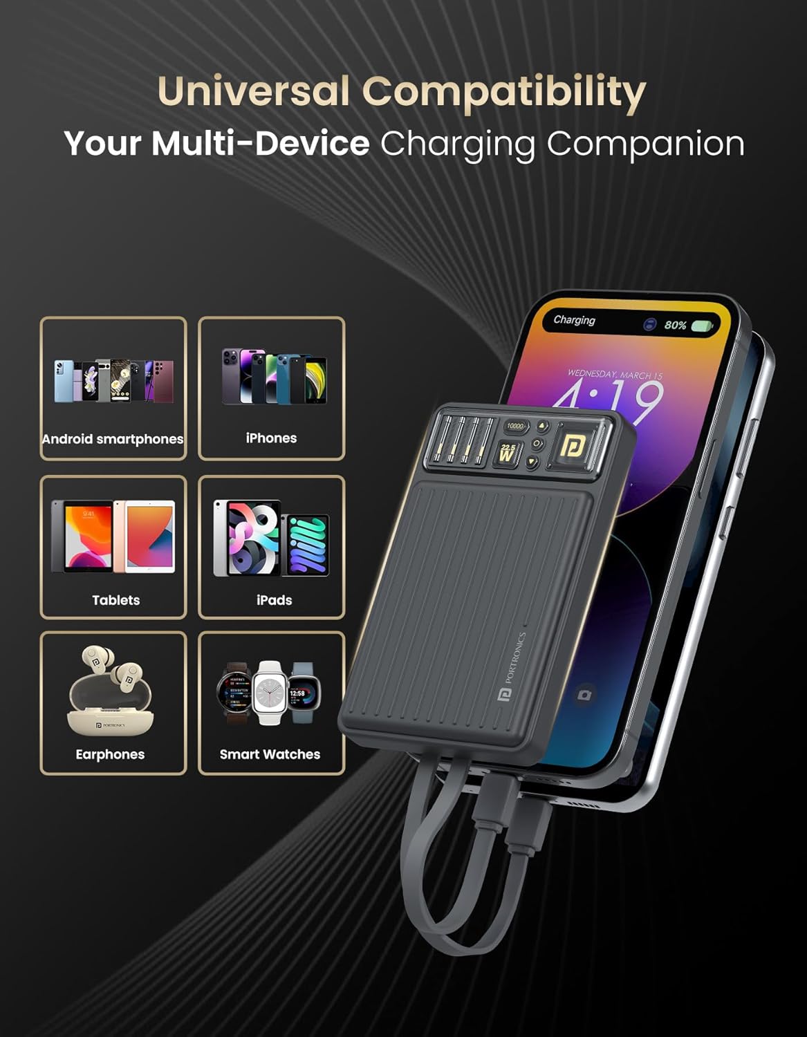 Portronics Luxcell Bind Mini 10k 10000mAh Nano Powerbank