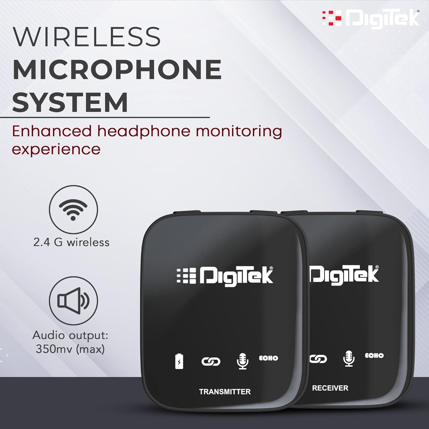 2-in 1 Digitek DWM 101 Pro Wireless Microphone System with ANC Noise Reduction