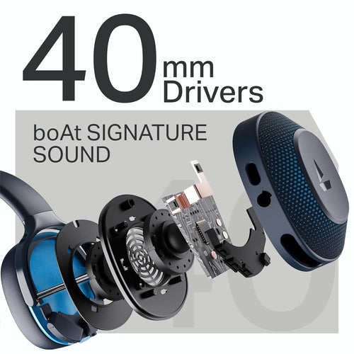 Boat Rockerz 413 Blue Headphone Oceana blue