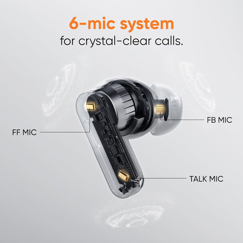 realme Buds T500 Pro TWS Earbuds with 12.4mm Drivers, Upto 50dB ANC