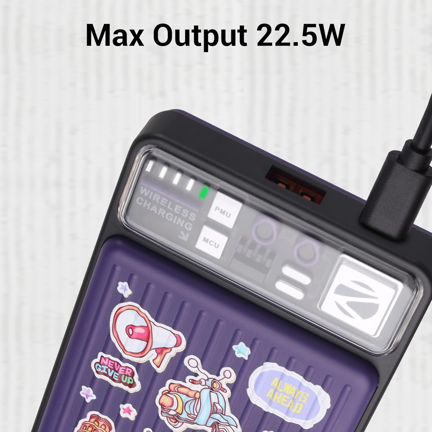 ZEBRONICS 10000 mAh 22.5 W Wired & Wireless With MagSafe Compact Power Bank