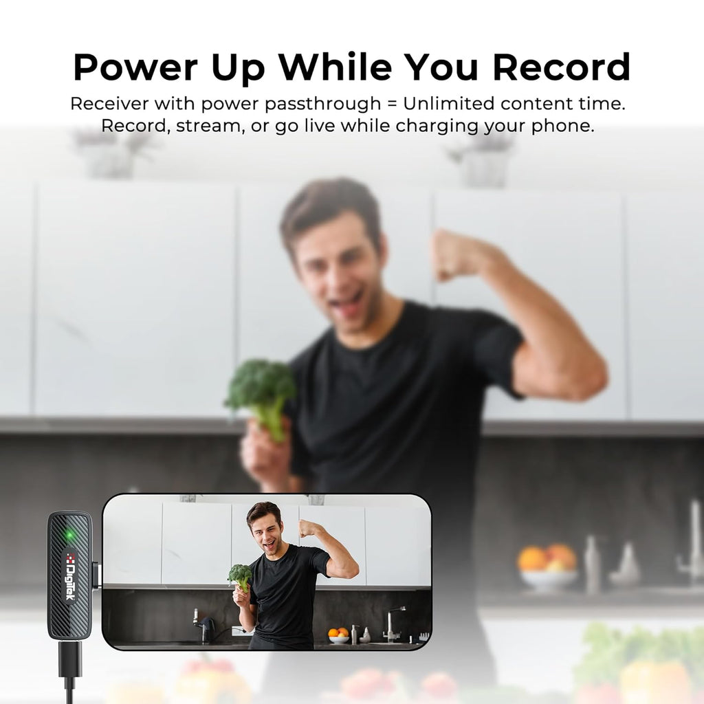 Digitek (DWM-007 PRO Wireless Microphone 2402-2480 MHz & Receiver with Lightning Connector