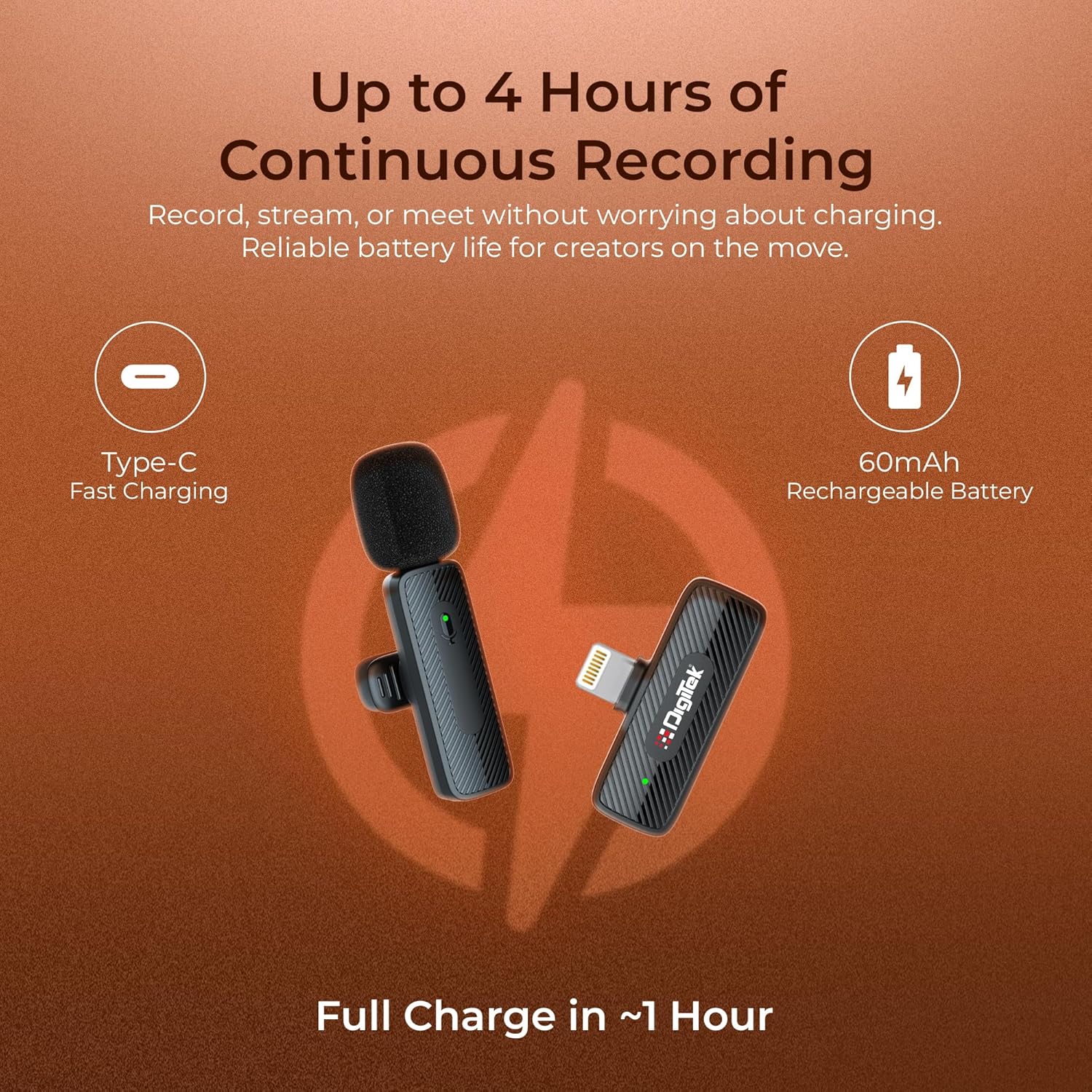 Digitek (DWM-007 PRO Wireless Microphone 2402-2480 MHz & Receiver with Lightning Connector