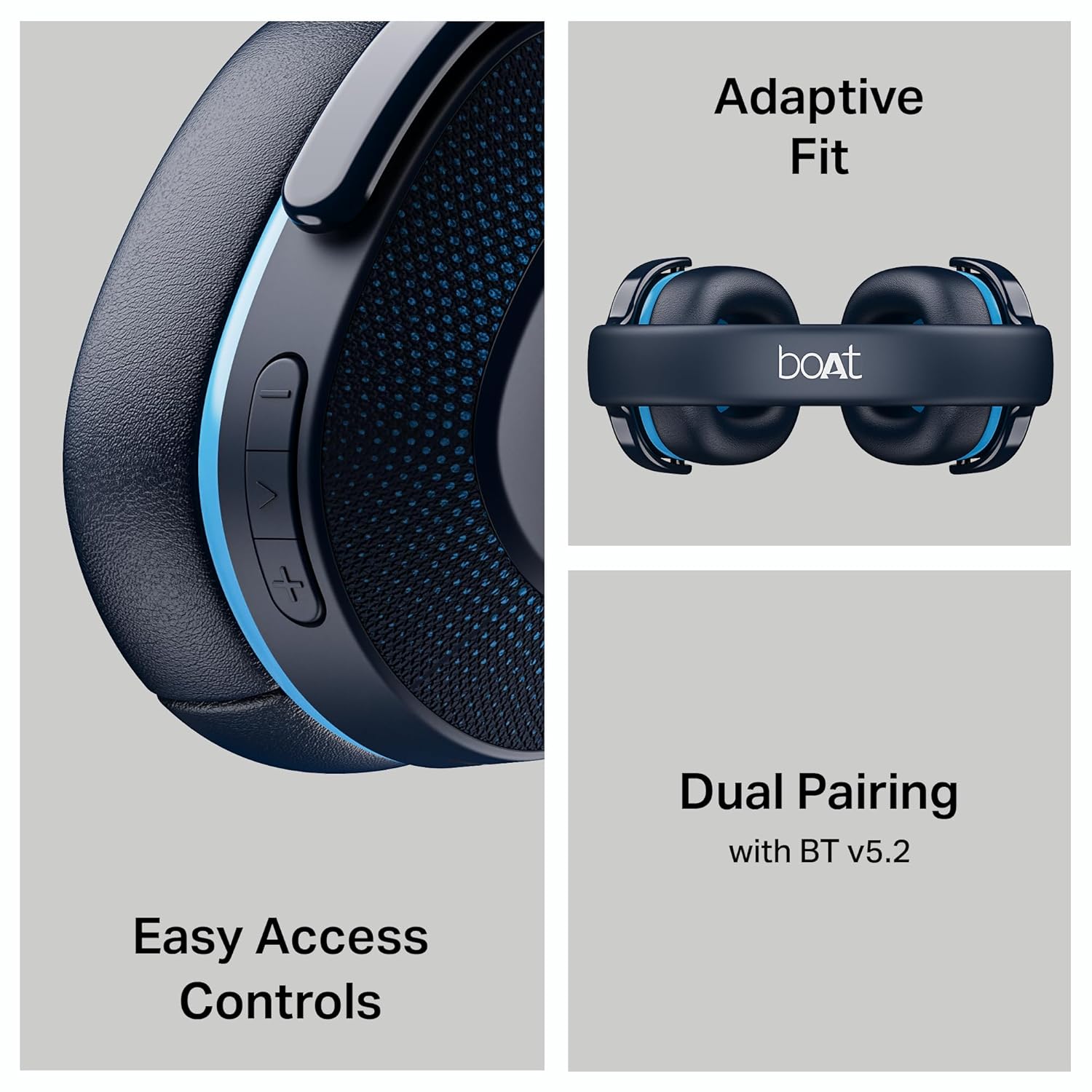 Boat Rockerz 413 Blue Headphone