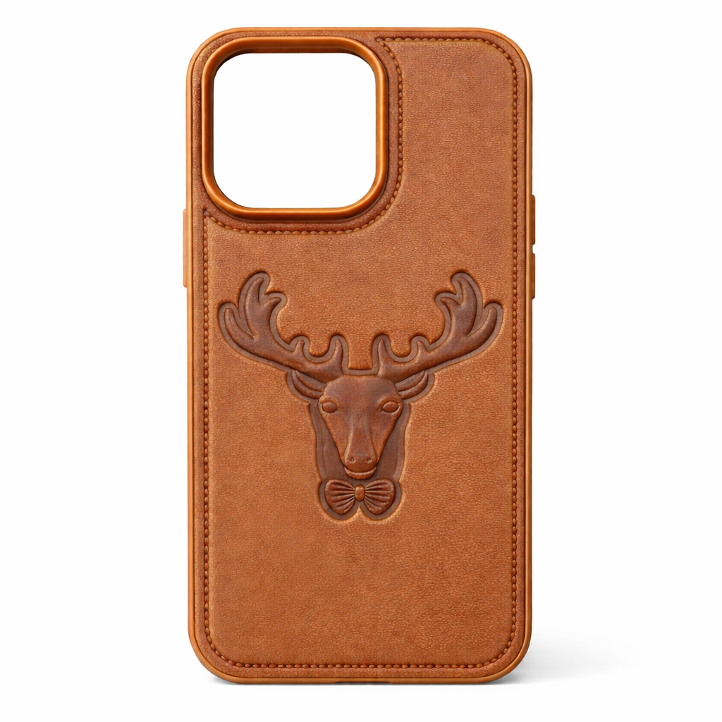 Deer Designer Leather Finish Mobile Cover