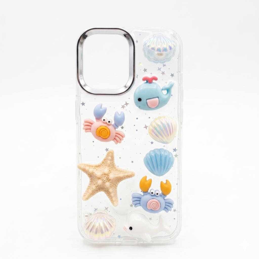 Ocean Theme 3D Cute Back Cover (Transparent)