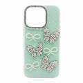 Premium Butterfly Pearl Glitter Back Cover (Mint Green)